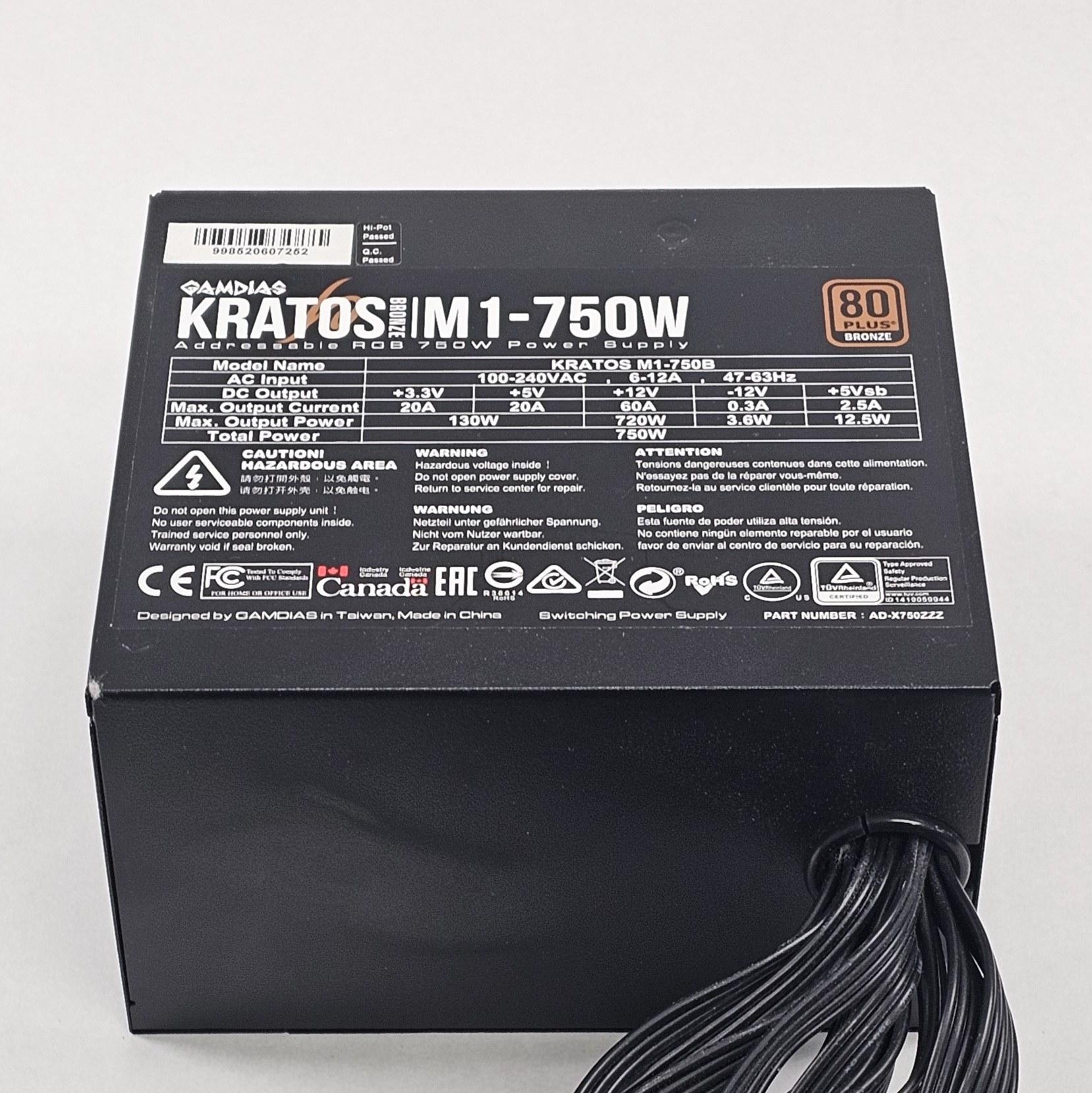 750 Watt PSU GAMDIAS KRATOS M1-750B Power Supply