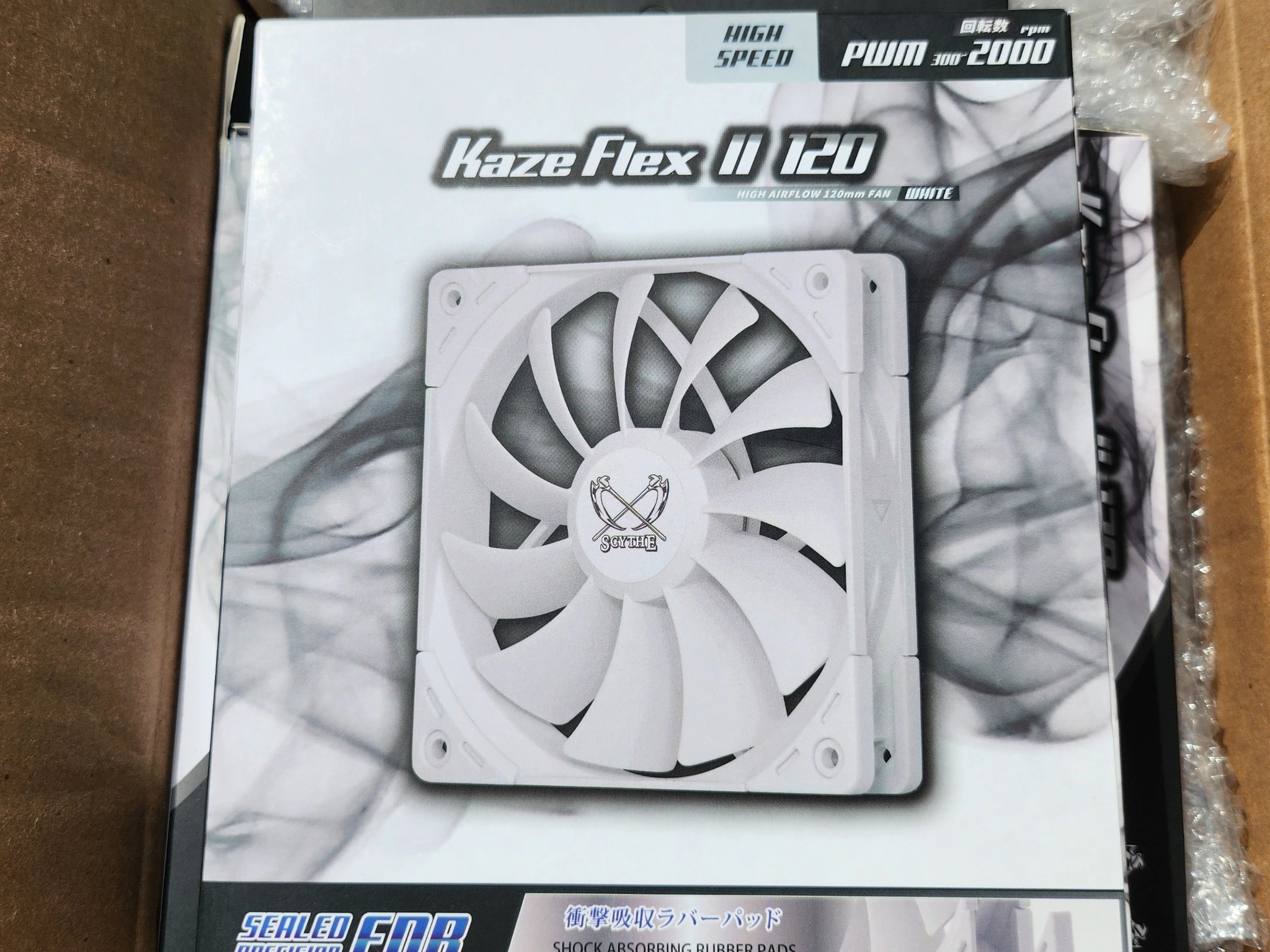 (Lot of 6) Scythe Kaze Flex II 120 PWM (White Edition - 2000 RPM)