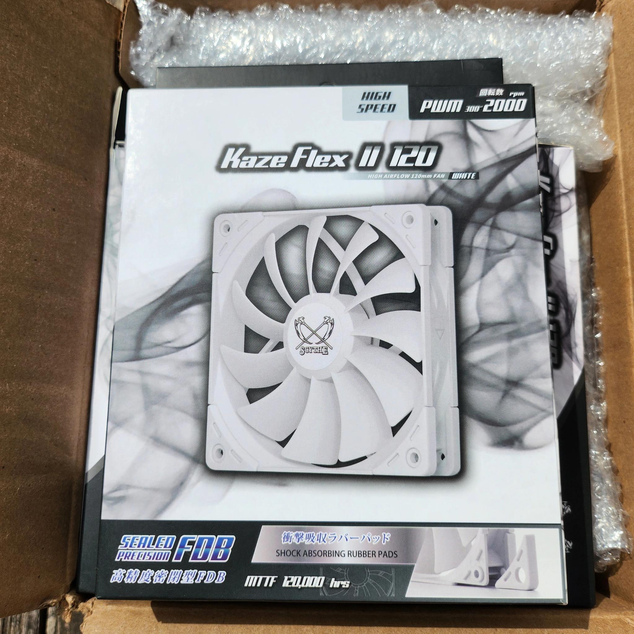 (Lot of 6) Scythe Kaze Flex II 120 PWM (White Edition - 2000 RPM)