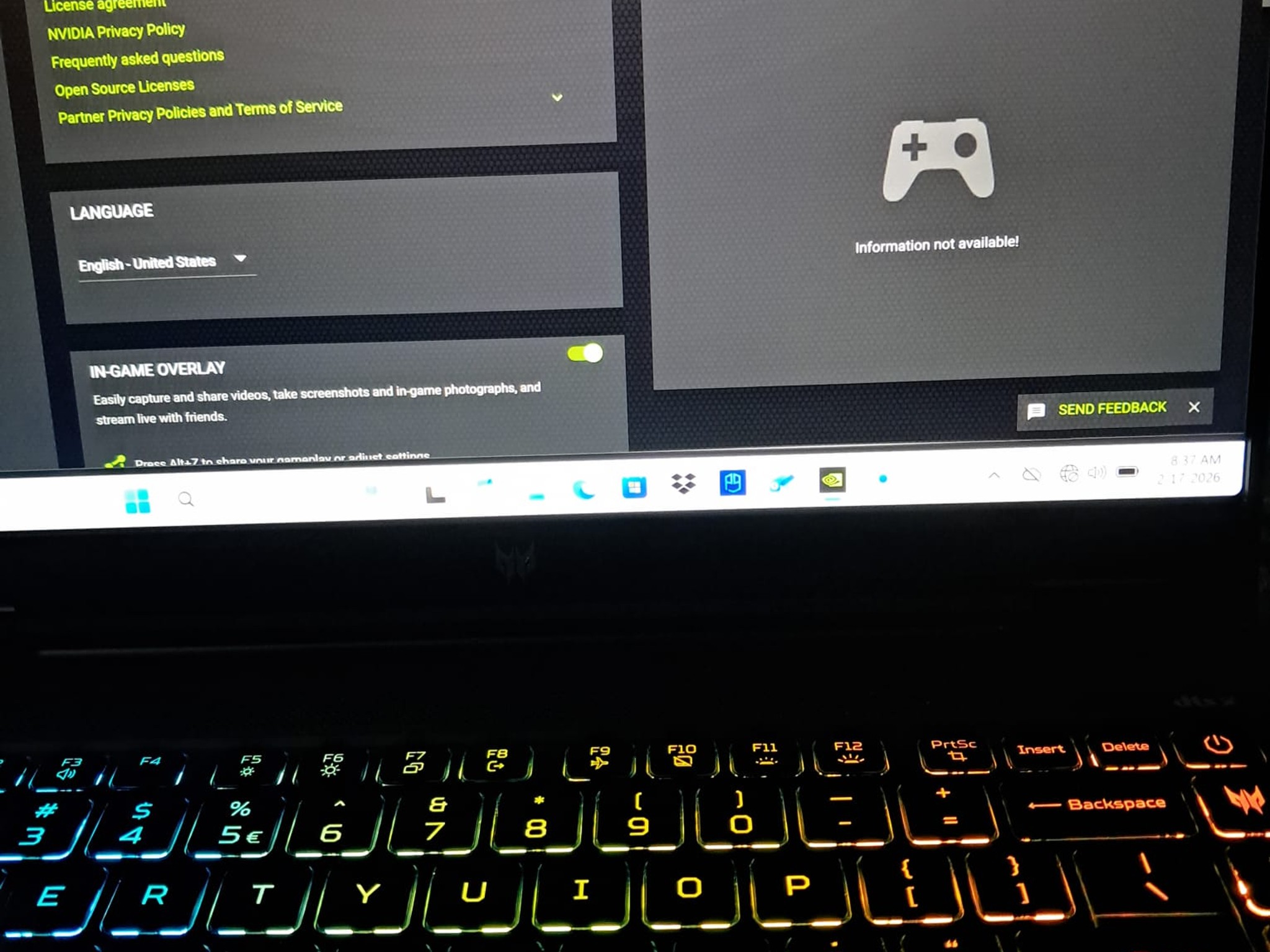 Acer Predator Neo 14 Rtx 4070 8GB Intel Ultra 7 155H 1TB 16GB Ram