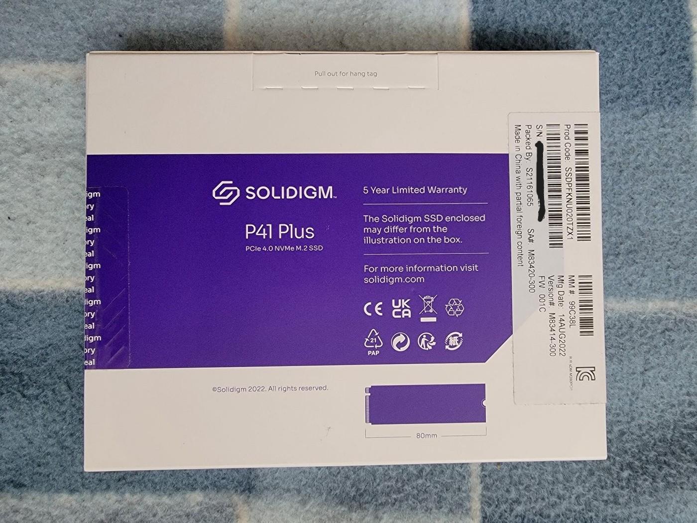 Solidigm P41 Plus Series 2TB PCIe GEN 4 NVMe SSD - New In Box