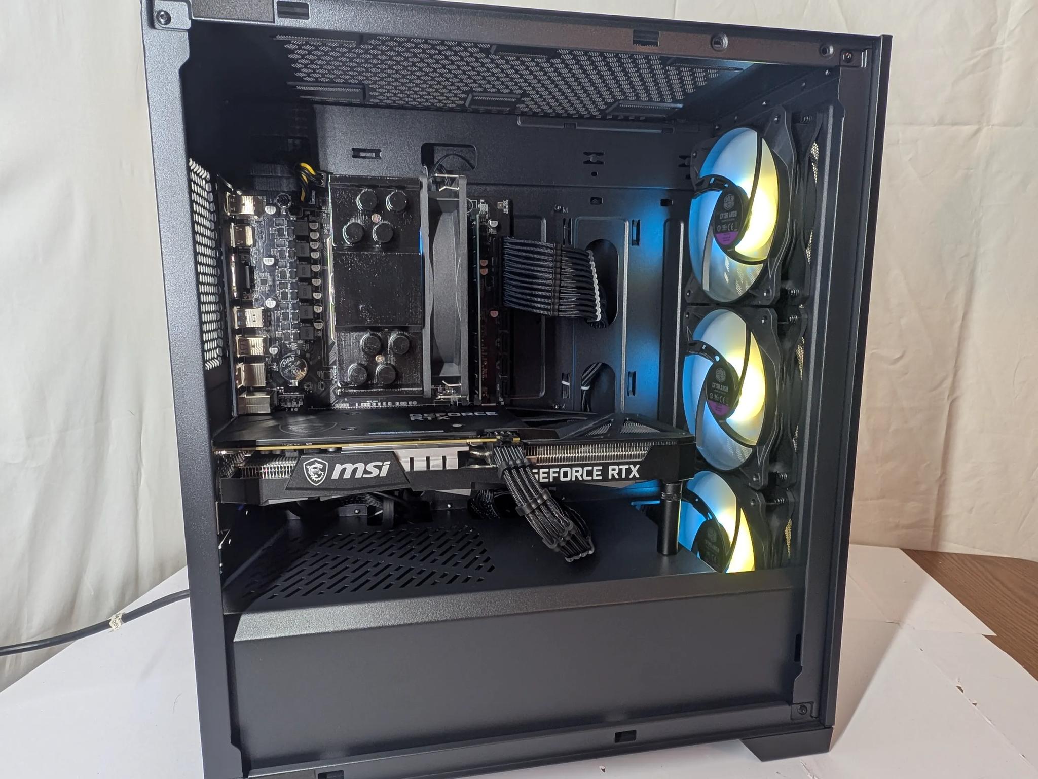 🖤 All-Black Gaming Beast – Ryzen 5 3600 + RTX 3060Ti | Wi-Fi & Bluetooth Ready 🖤