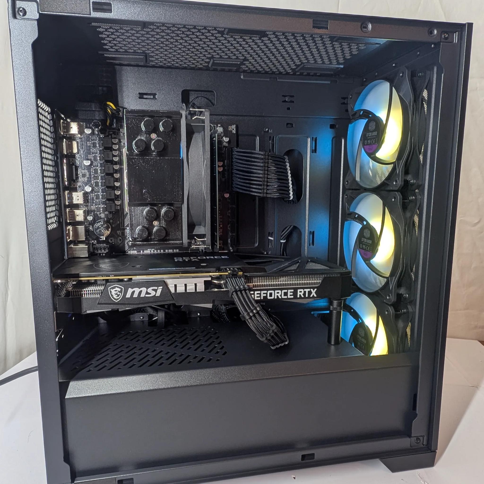 🖤 All-Black Gaming Beast – Ryzen 5 3600 + RTX 3060Ti | Wi-Fi & Bluetooth Ready 🖤