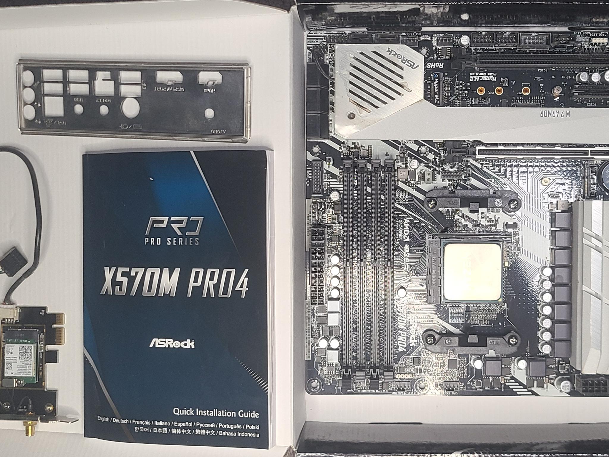 AMD Ryzen 5 2600 with ASRock X570M Pro4 Motherboard and Wifi/Bluetooth PCIE card!