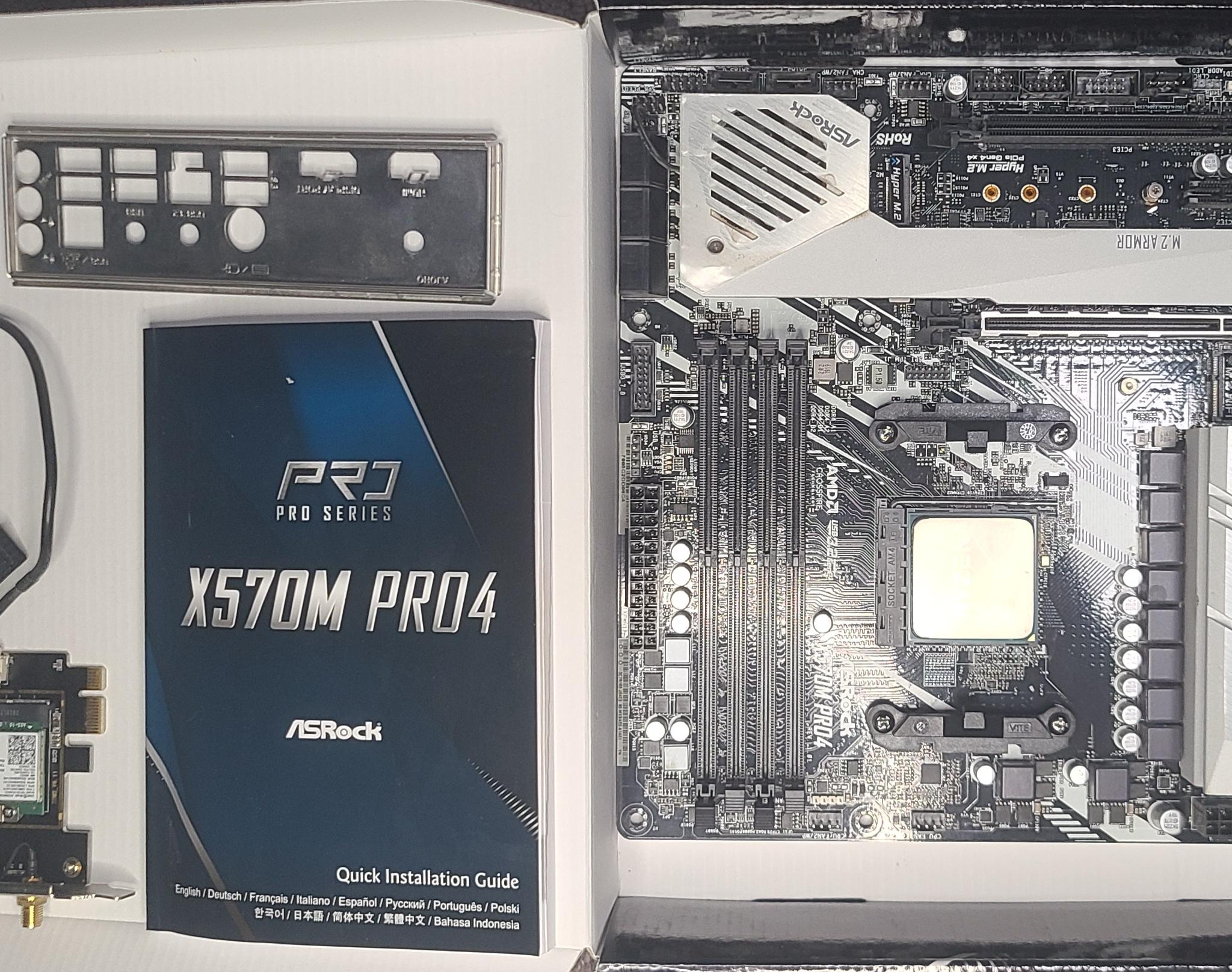 AMD Ryzen 5 2600 with ASRock X570M Pro4 Motherboard and Wifi/Bluetooth PCIE card!
