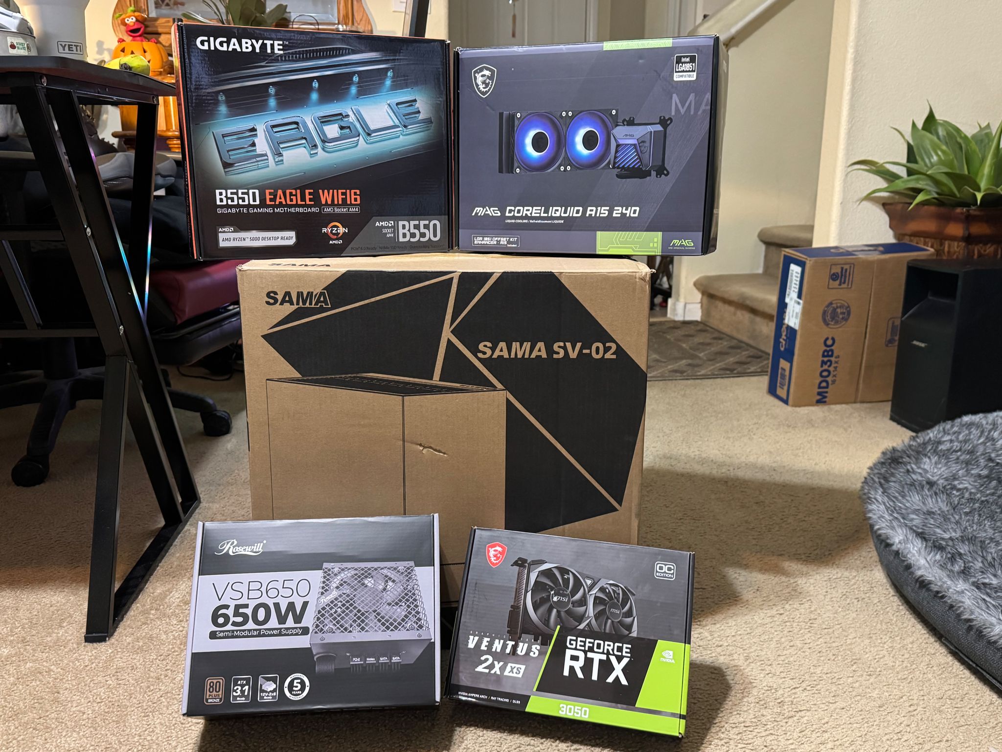 Rock solid AMD Ryzen 5 5500, RTX 3050, 32G MEM, 2 NVME (1TB each), AIO cooler, RGB. And much more.