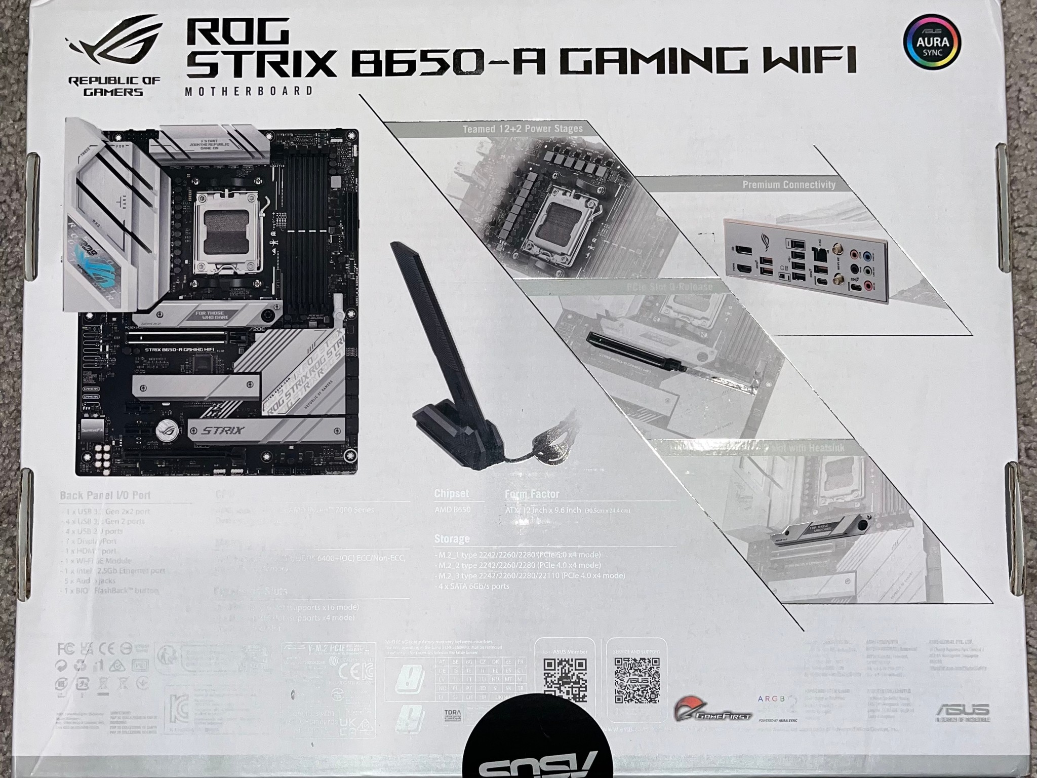 ASUS ROG STRIX B650-A GAMING WIFI (Socket AM5) AMD B650 ATX DDR5 Wi-Fi 6E AURA