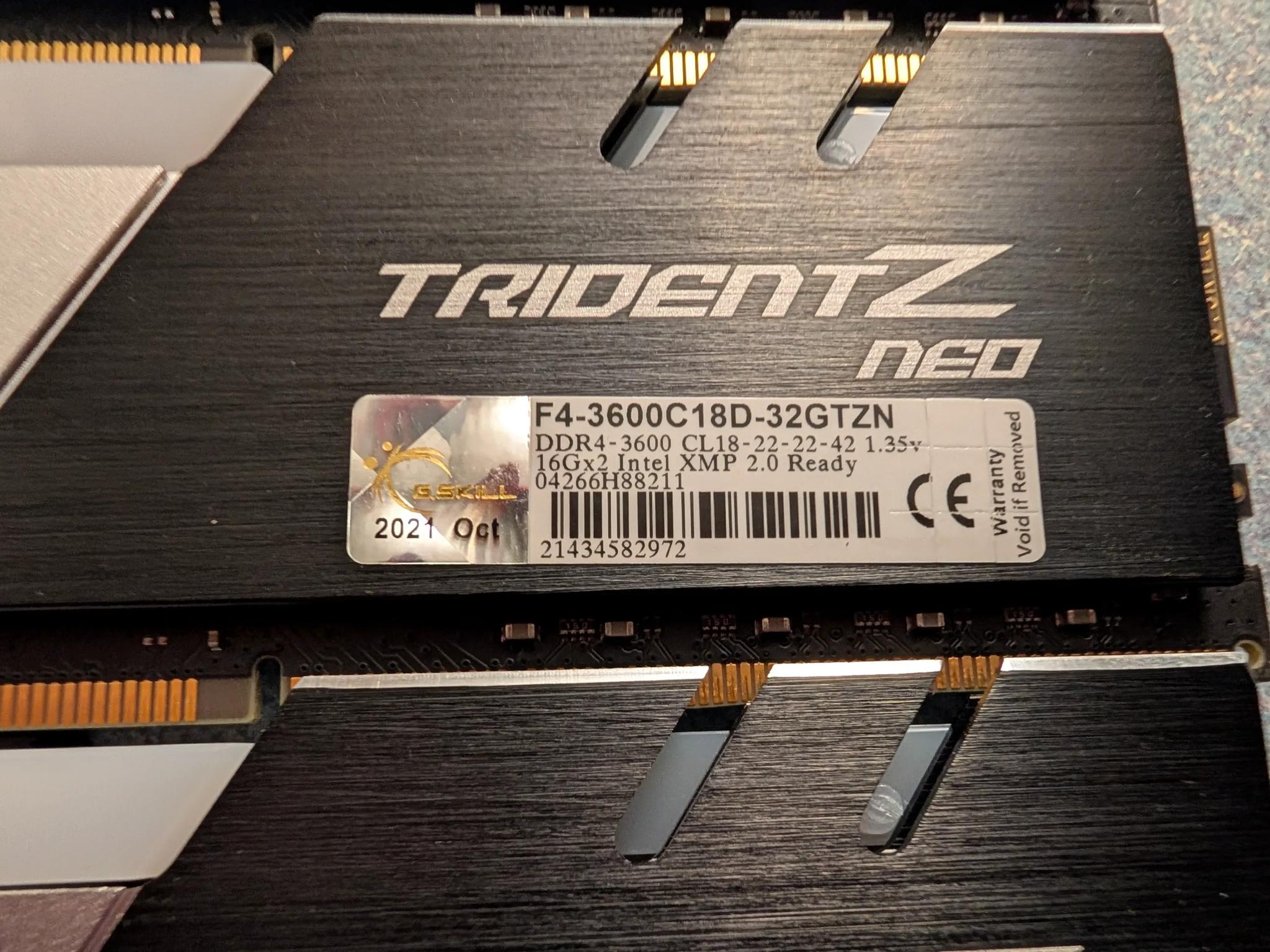 G-Skill NEO DDR4 64GB  KIT 4x16 cl-18-22-22-42  3600mhz