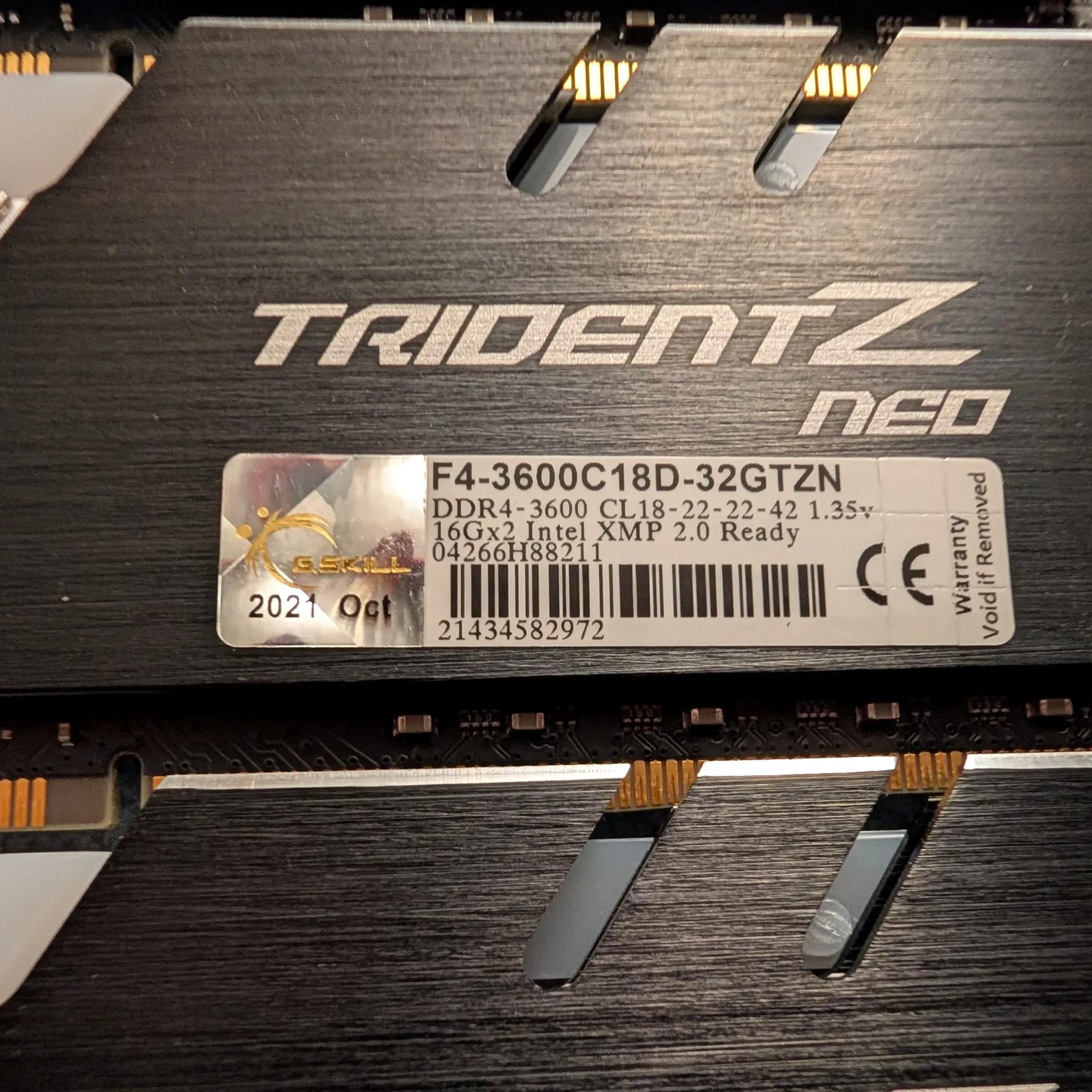 G-Skill NEO DDR4 64GB  KIT 4x16 cl-18-22-22-42  3600mhz