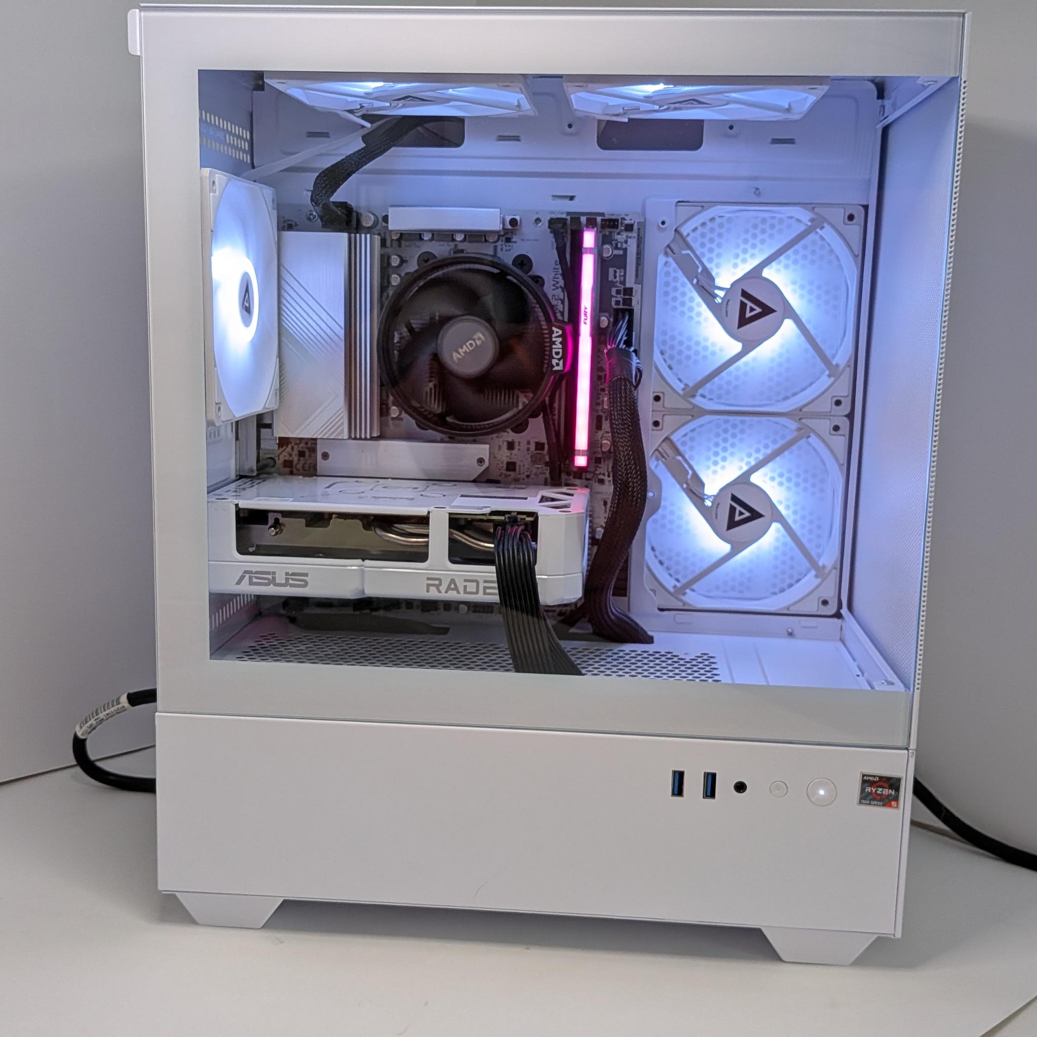 New ALL AMD AM5 Custom Gaming PC Lunar White