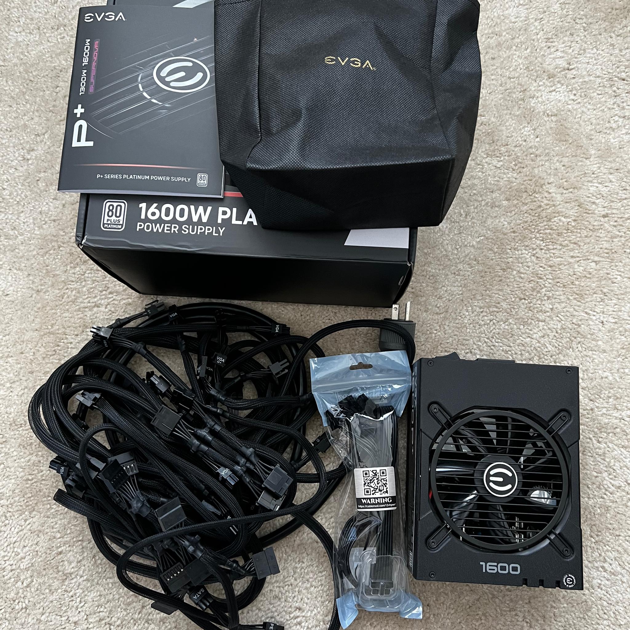 EVGA SuperNOVA 1600 P+, 80+ PLATINUM 1600W 220-PP-1600-X1 + CableMod 12VHPWR