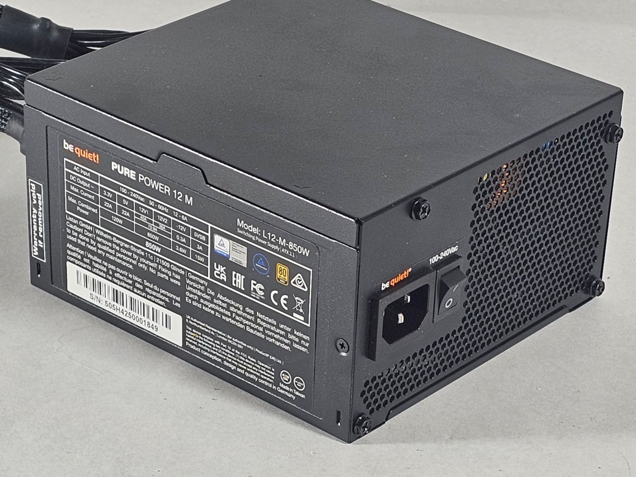 850 Watt PSU be quiet! Pure Power 12 M Power Supply