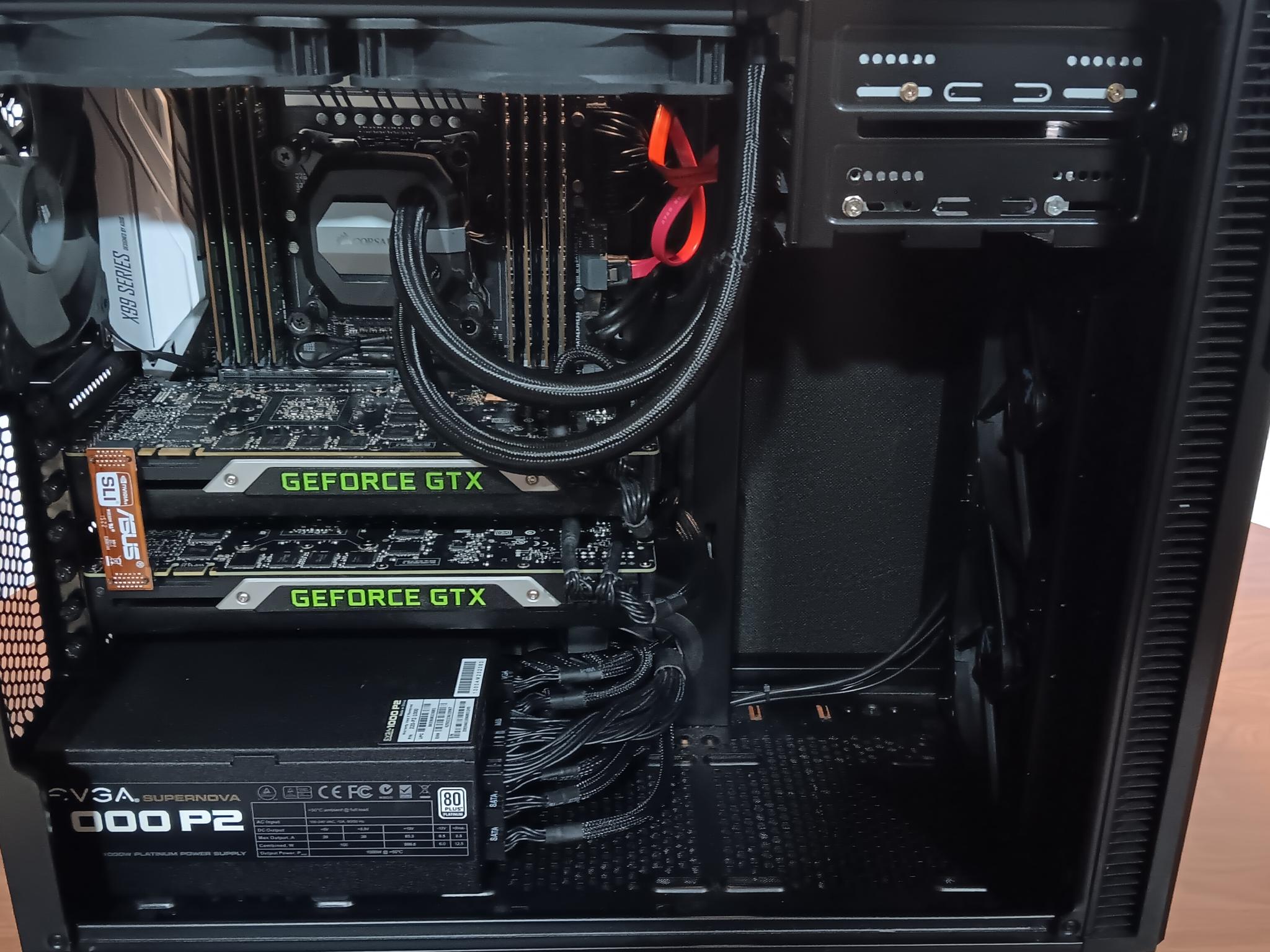 Fractal Design Define R5, ATX Asus X99-A II, i7-6950X 10C/20T 3.00GHz, 64GB DDR4, 2- Titan Xs, 3.5TB