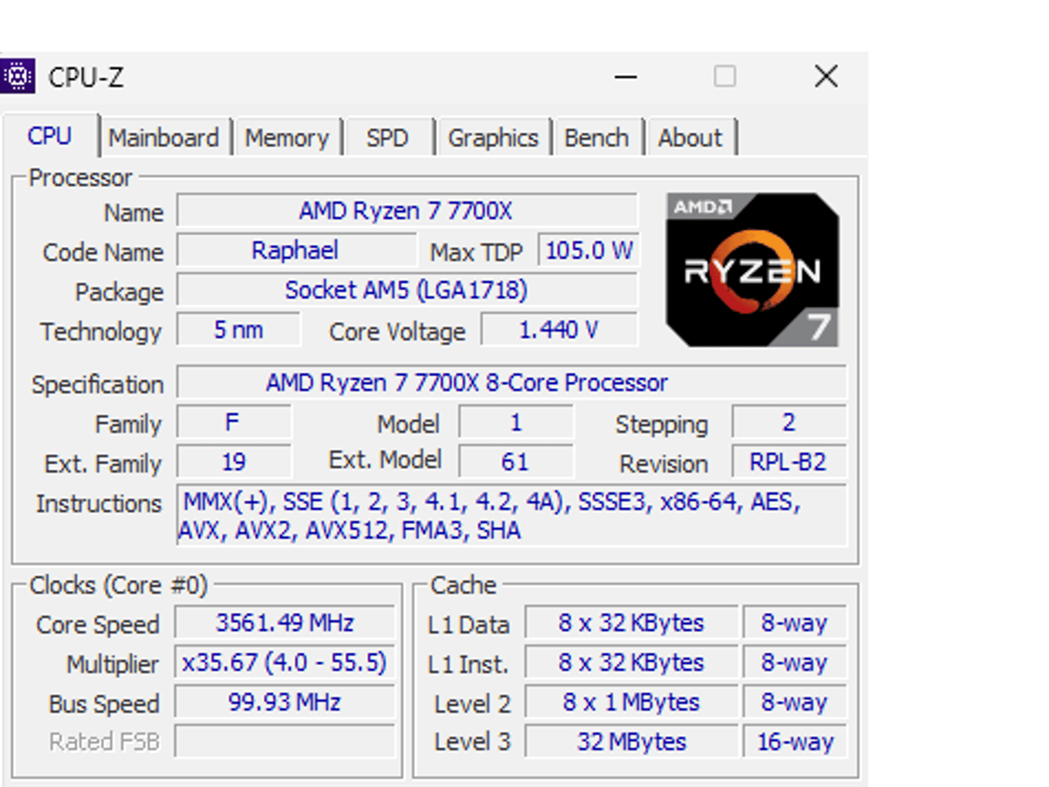 AMD Ryzen 7 7700X