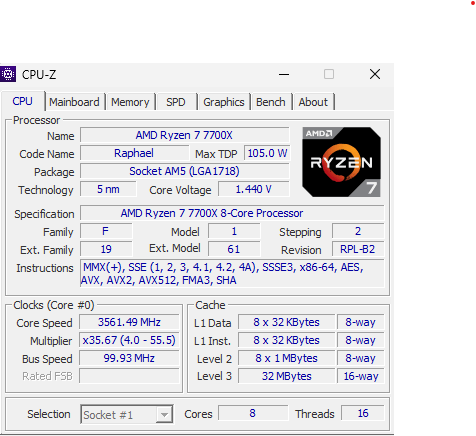 AMD Ryzen 7 7700X