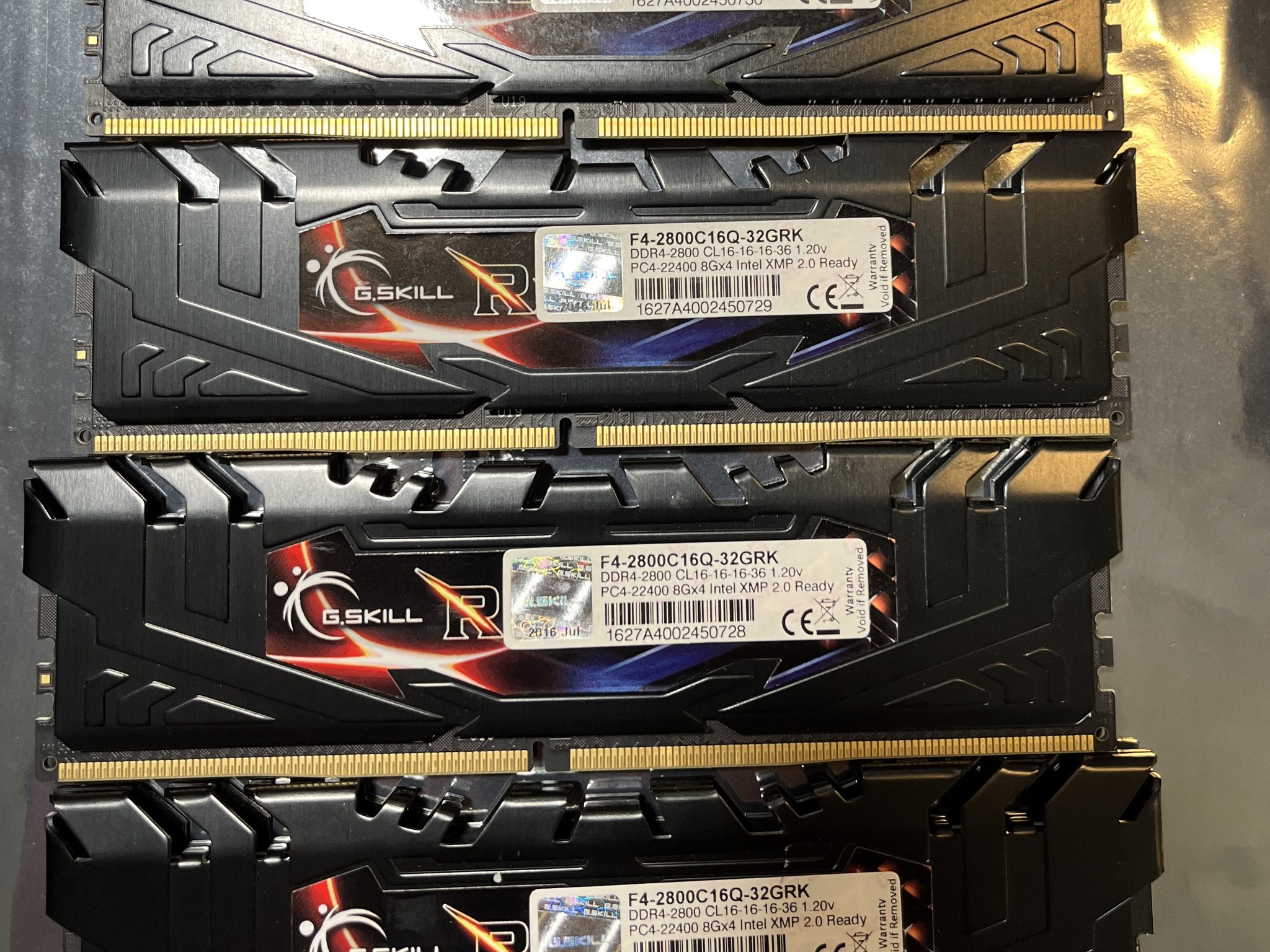 Ripjaws 32GB Kit (4X8GB) PC4-22400 DDR4-2800MHz Desktop RAM F4-2800C16Q-32GRK
