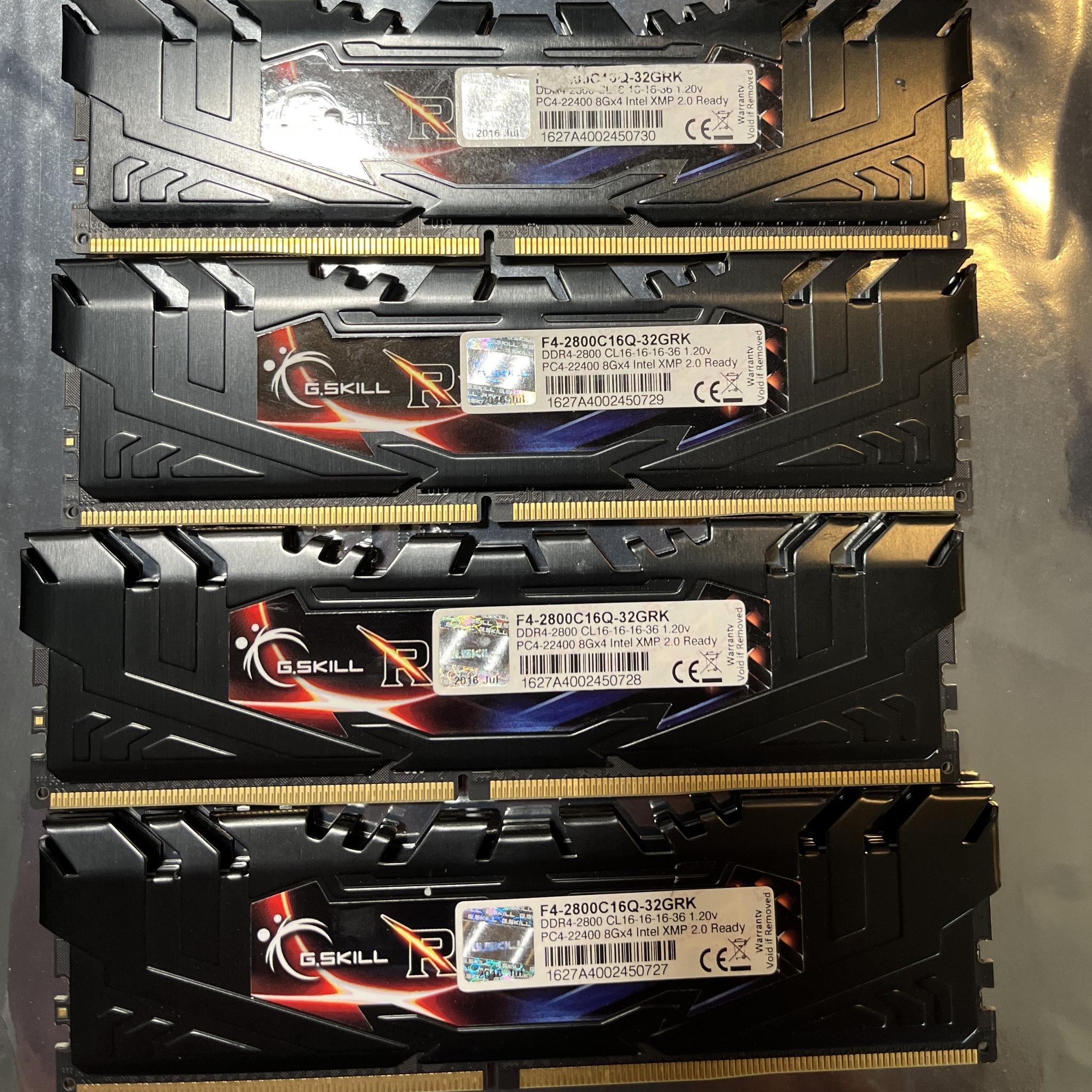 Ripjaws 32GB Kit (4X8GB) PC4-22400 DDR4-2800MHz Desktop RAM F4-2800C16Q-32GRK