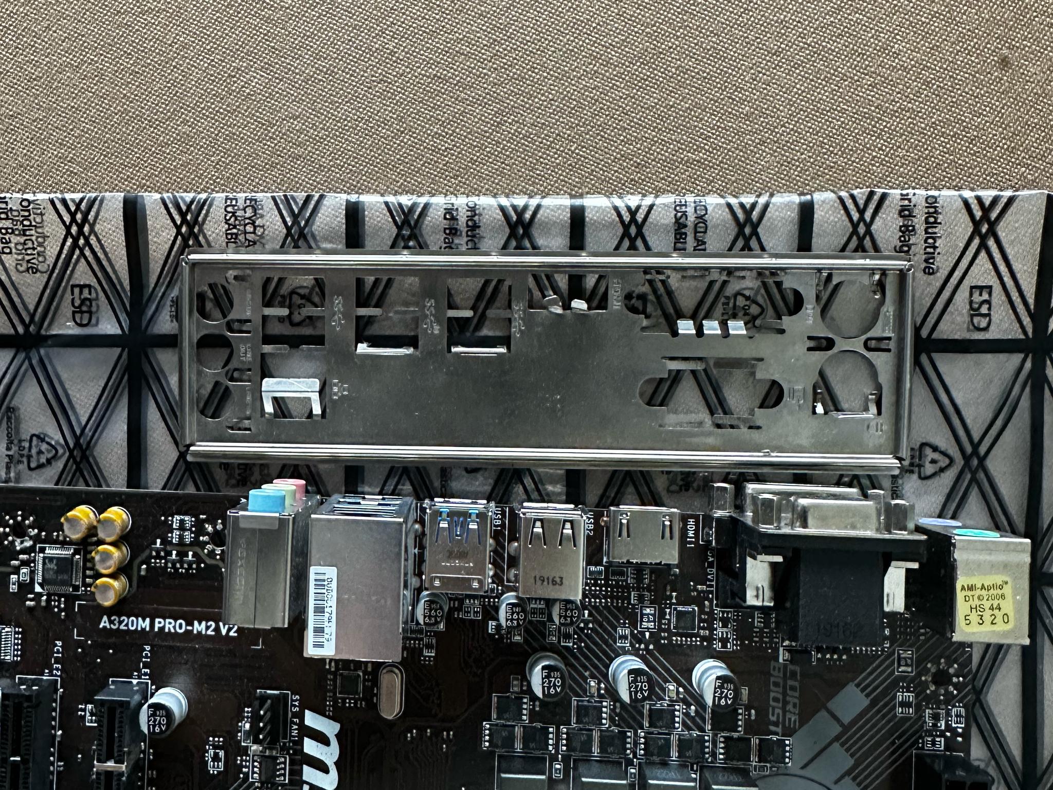 MSI A-320M PRO-M2 V2 w/ Ryzen 3 2300x AM4 CPU (both tested, works)