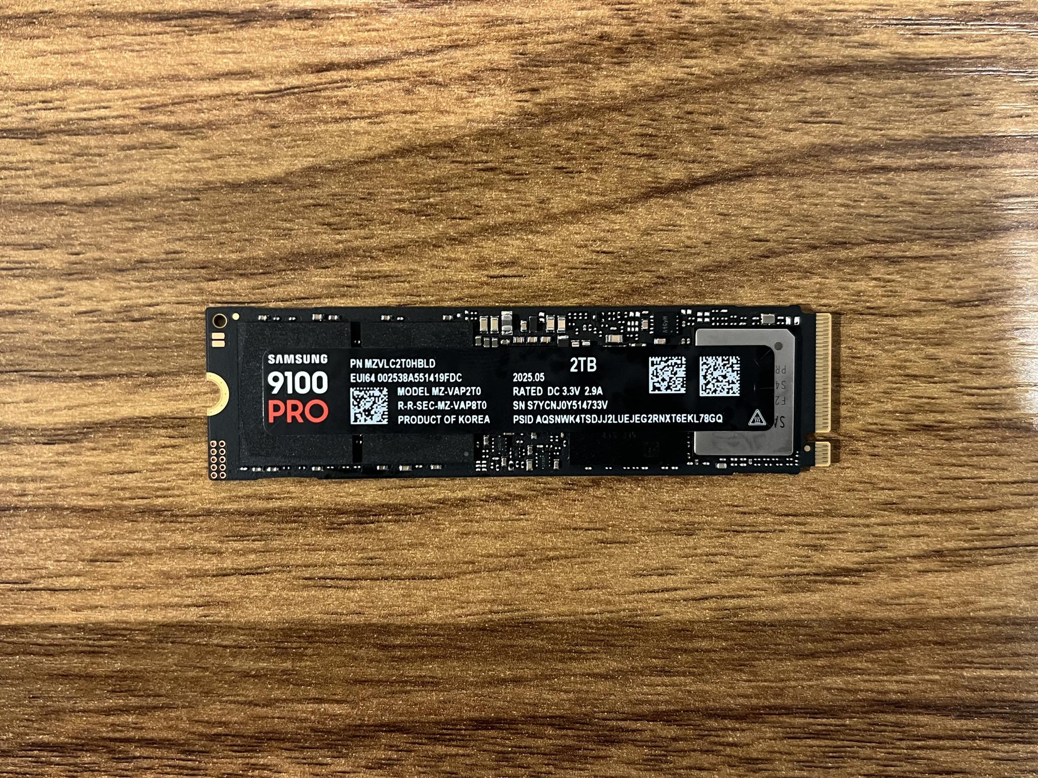 2TB Samsung 9100 PRO PCIe Gen 5.0x5.0 M.2 NVMe SSD 100% Health