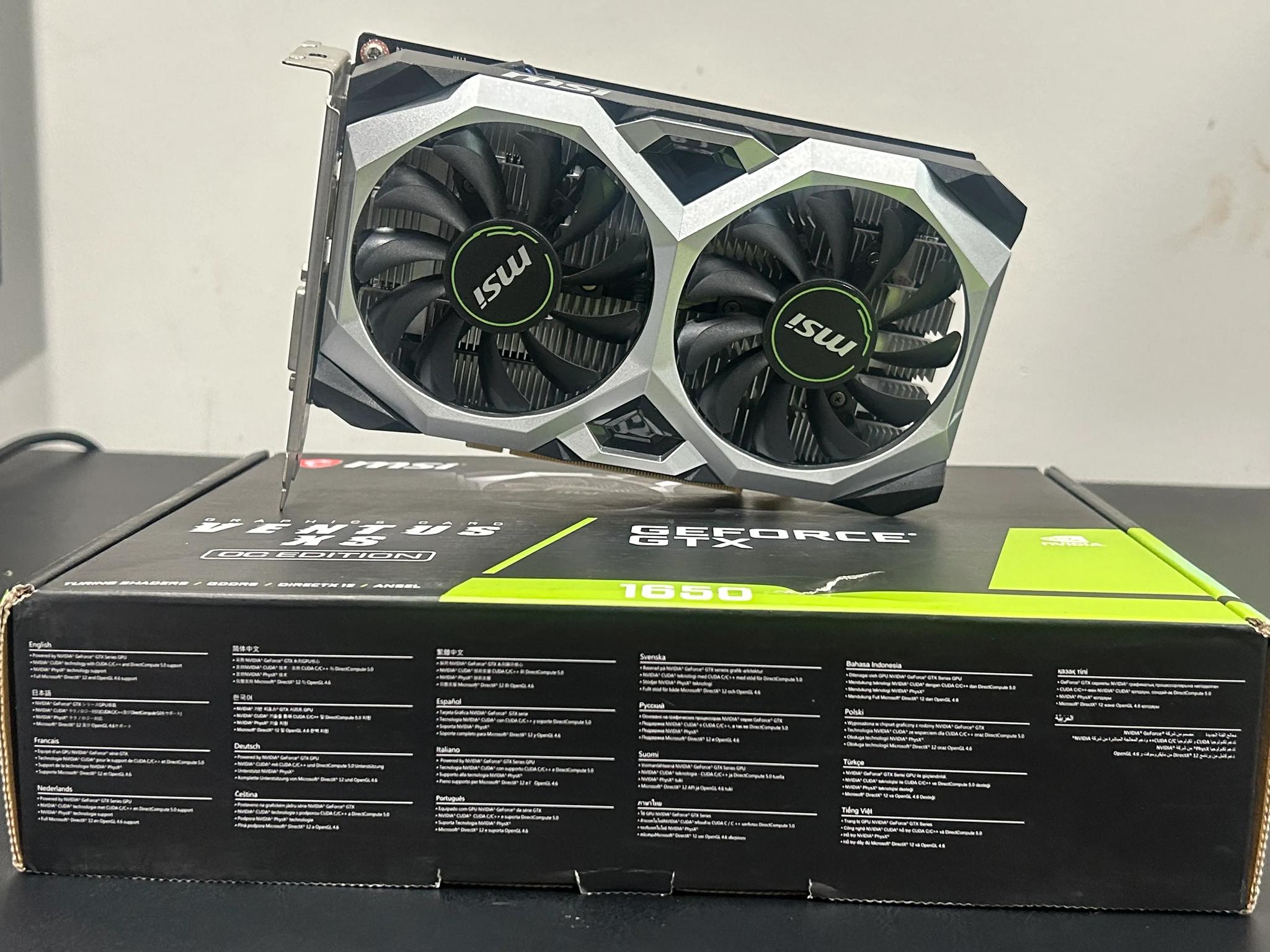MSI NVIDIA GTX 1650 VENTUS OC EDITION 4GB GDRR6 GRAPHICS CARD WITH BOX!!
