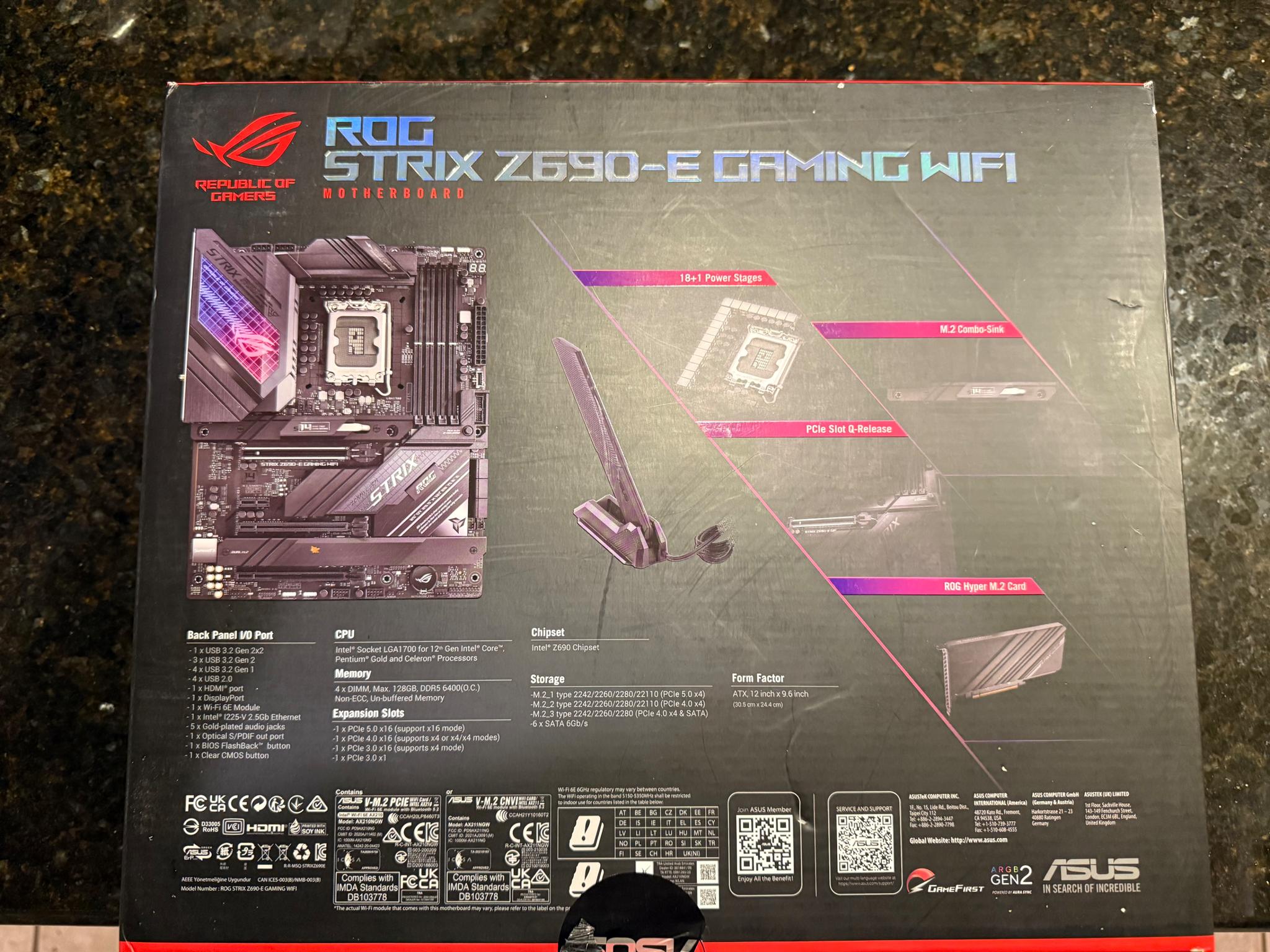 INTEL I9 12900K/ASUS Z690 E GAMING WIFI BUNDLE