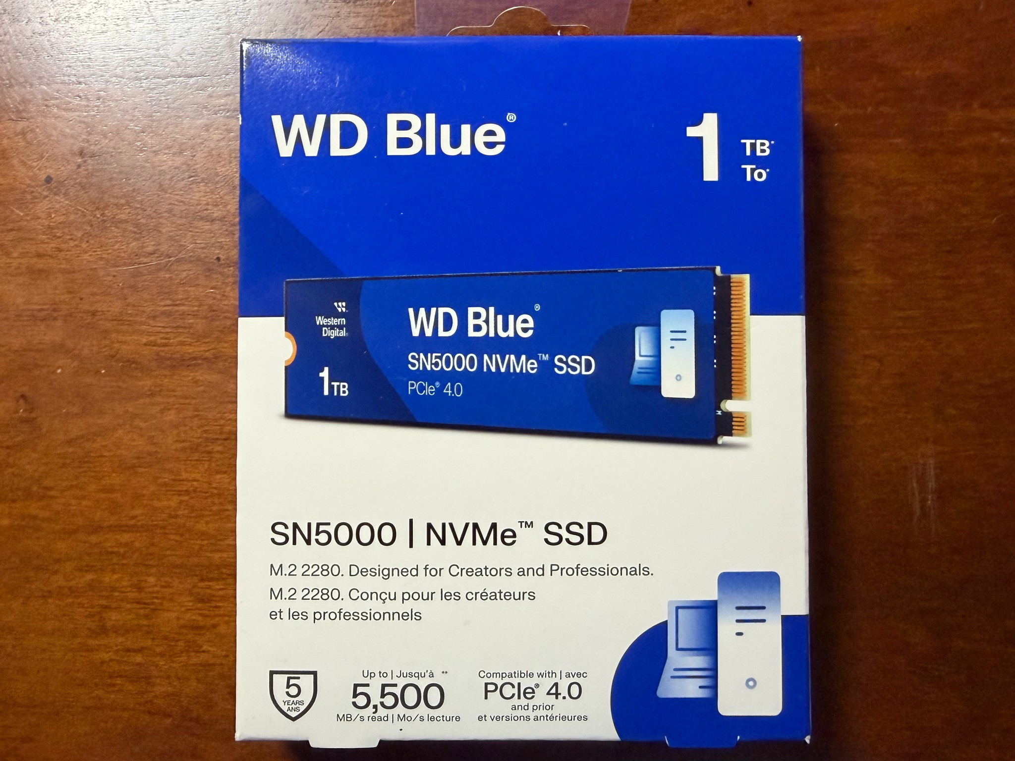 (NEW) Western Digital Blue SN5000 NVME SSD 1TB PCIe 4.0