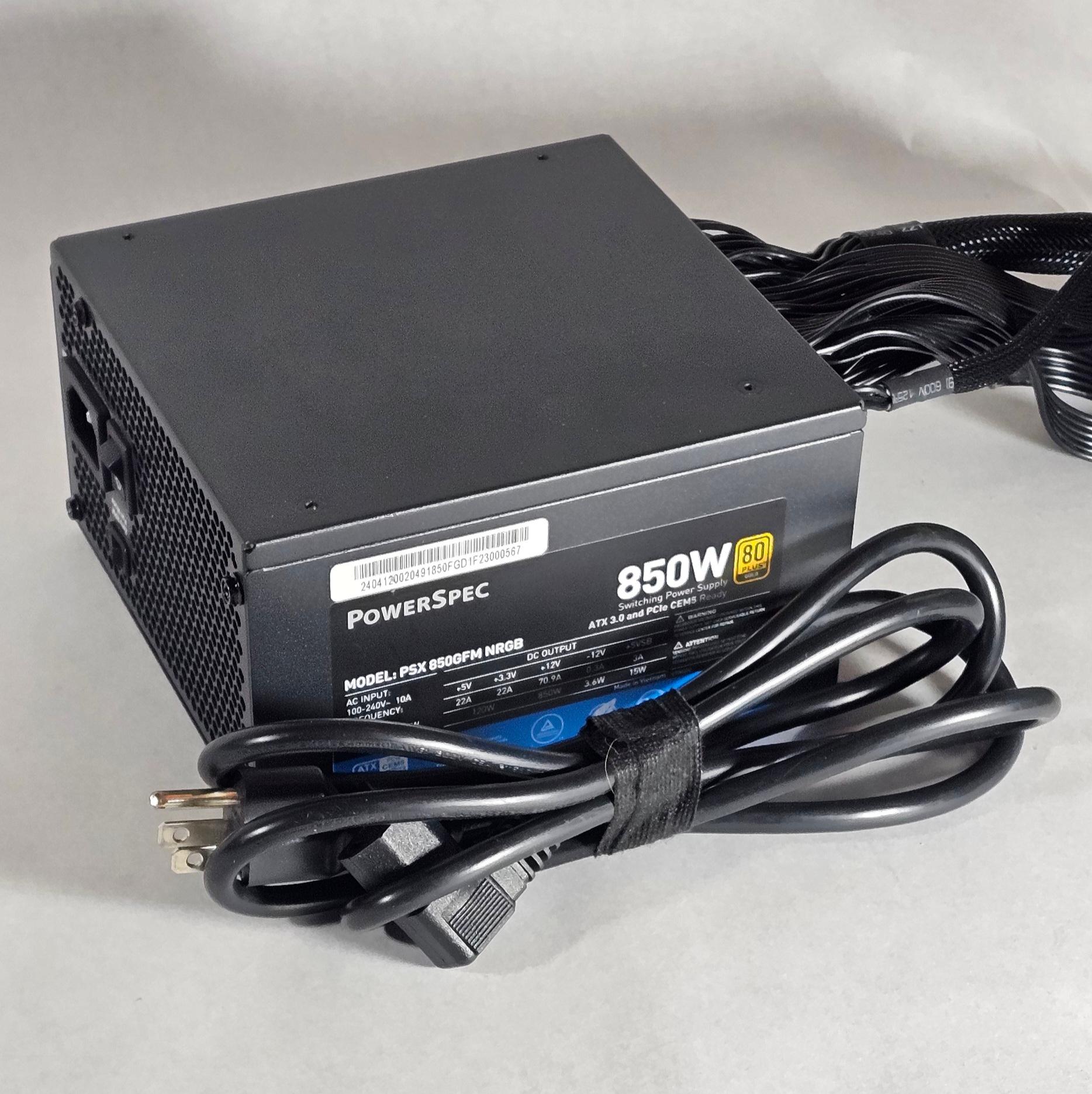 850 Watt PSU PowerSpec PSX 850GFM NRGB Power Supply