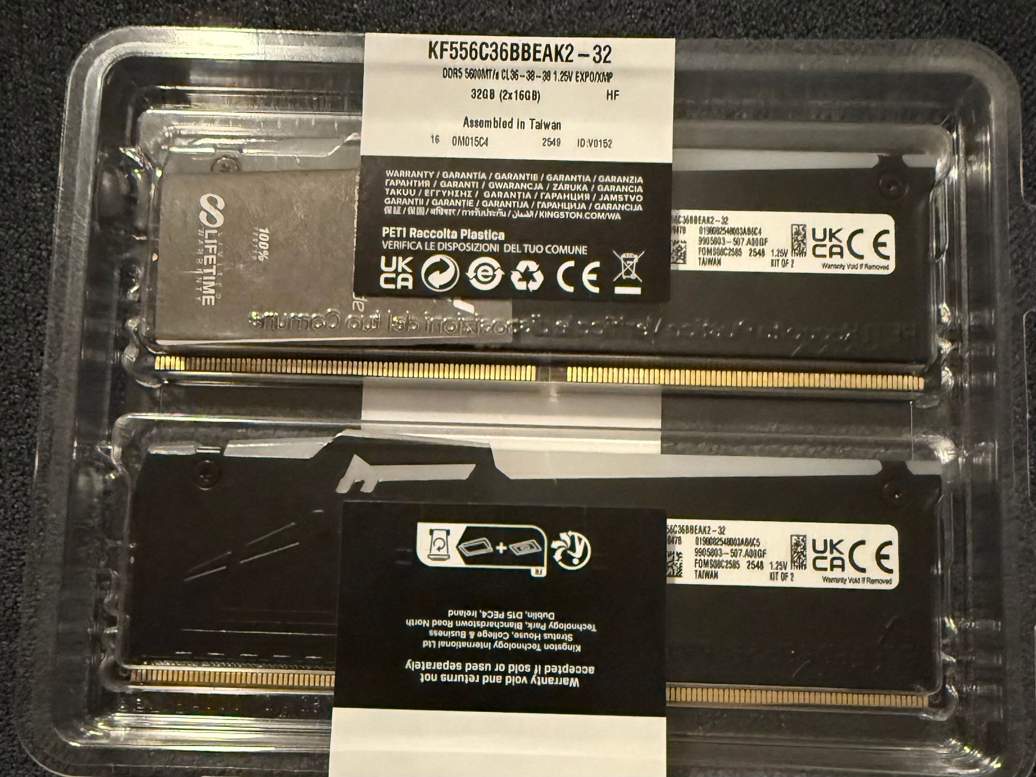 [NEW] Kingston FURY Beast RGB 32GB (2x16GB) DDR5-5600 CL36 - Sealed