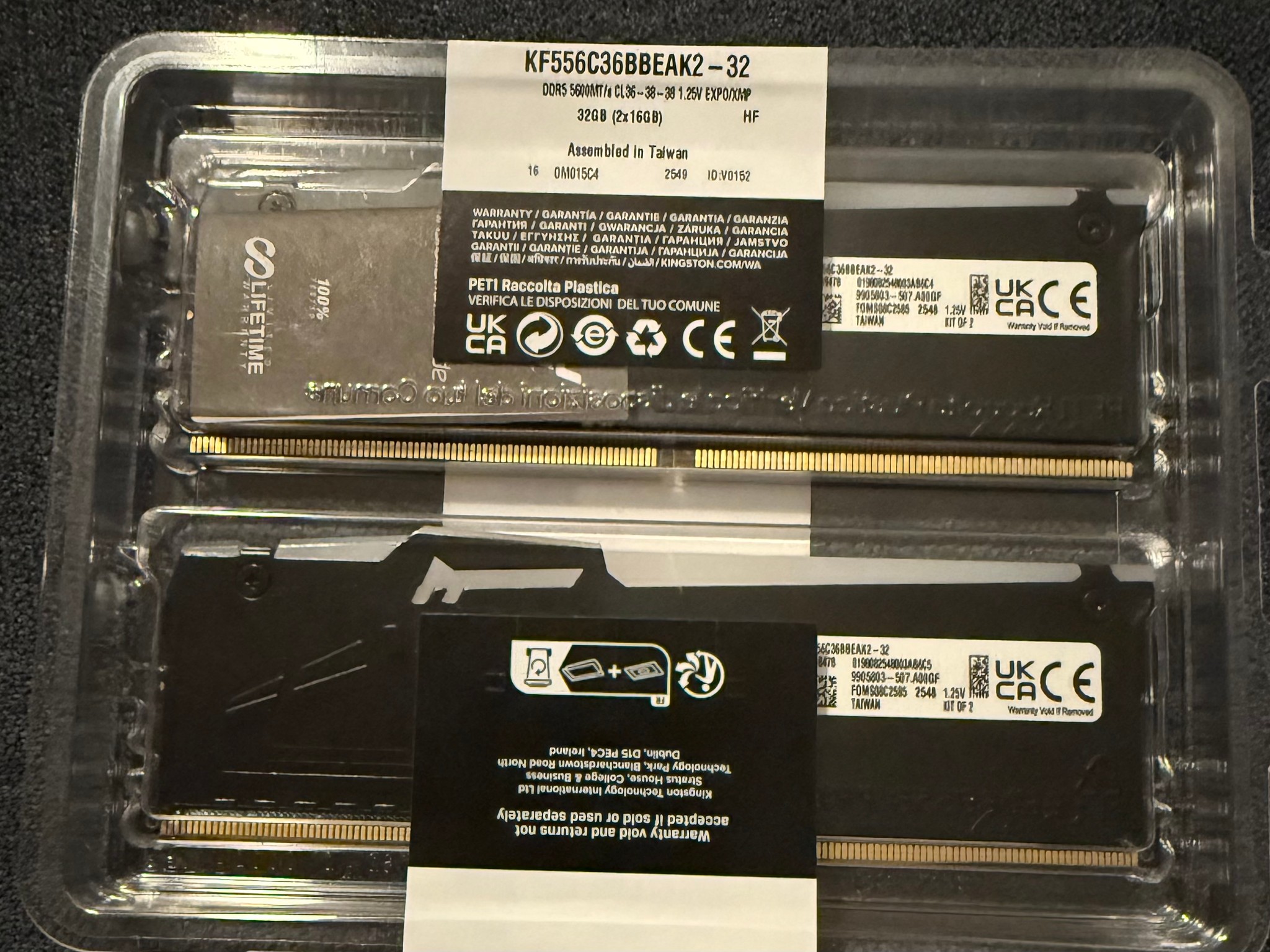 [NEW] Kingston FURY Beast RGB 32GB (2x16GB) DDR5-5600 CL36 - Sealed