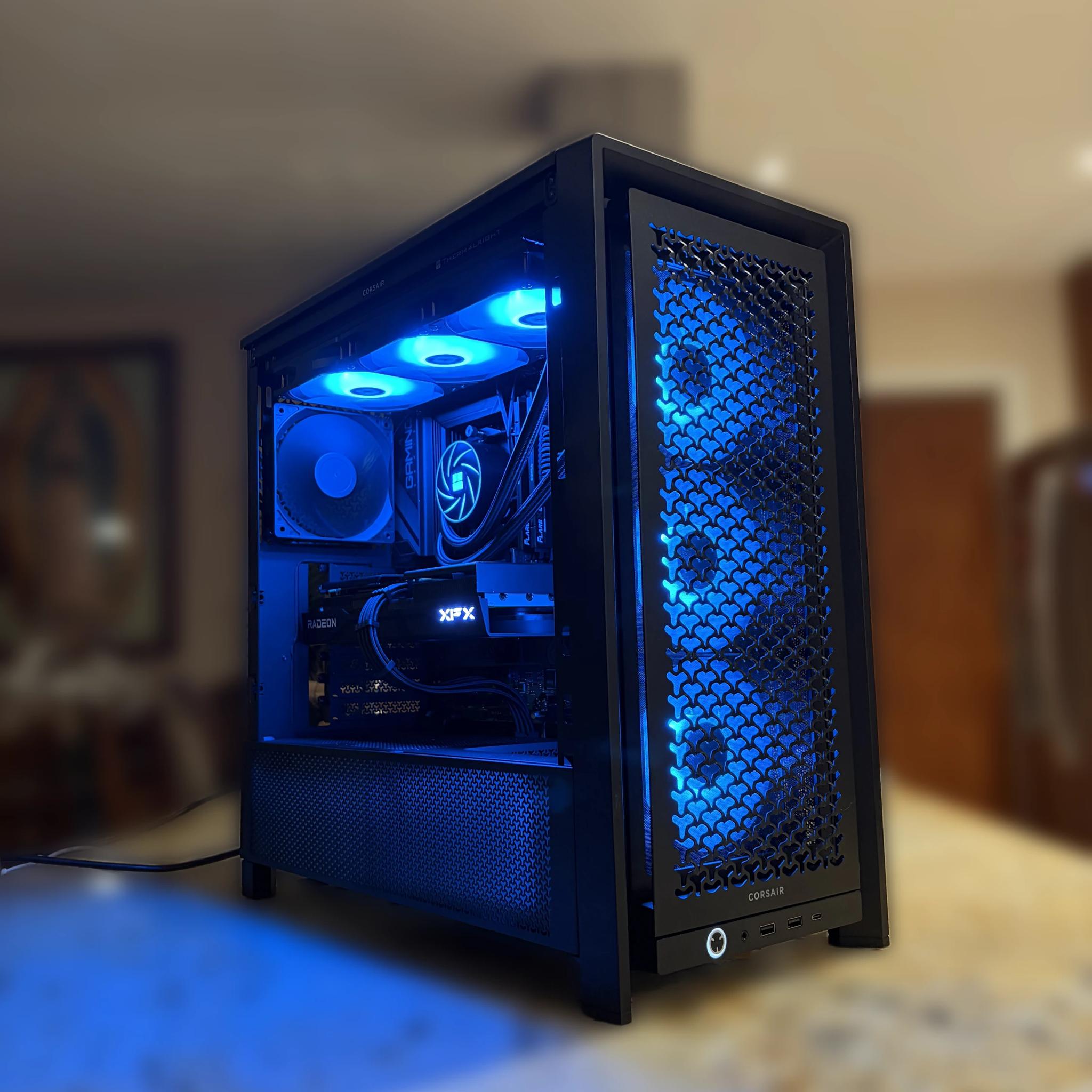 Black Gaming PC | 9060XT 16GB | Ryzen 5 7500F | 32GB 6000 mhz RAM | 1TB SSD | ON BOARD WiFi + BT