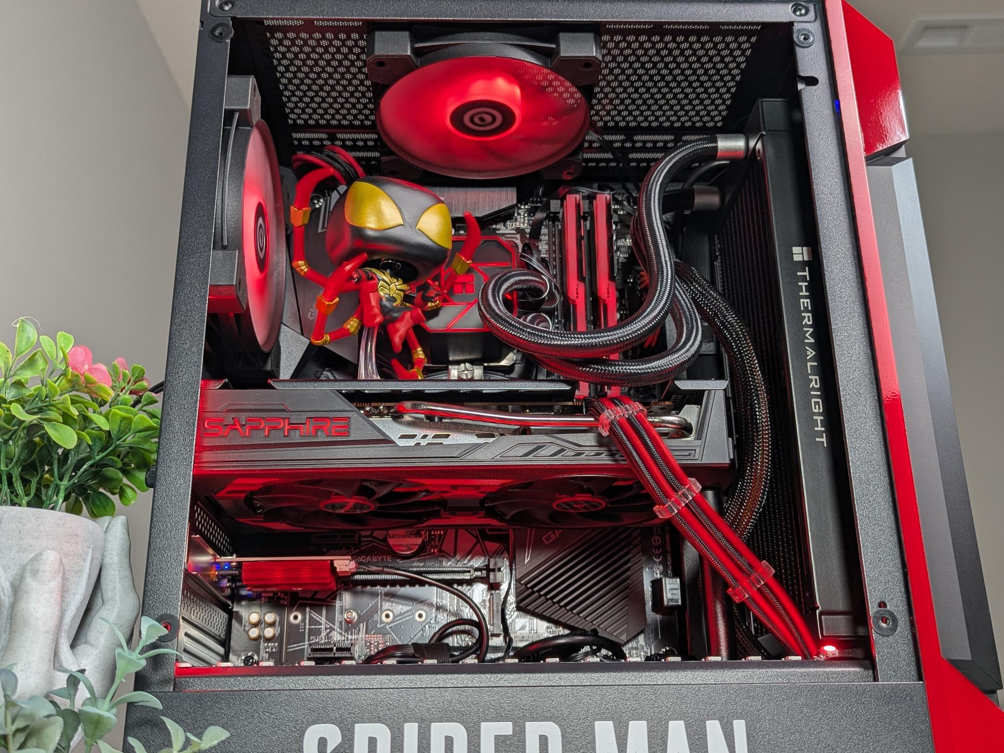 The Spiderman Gaming PC | Liquid Cooled Ryzen 5 CPU + RX 5600XT GPU | 1TB SSD | 16GB RAM
