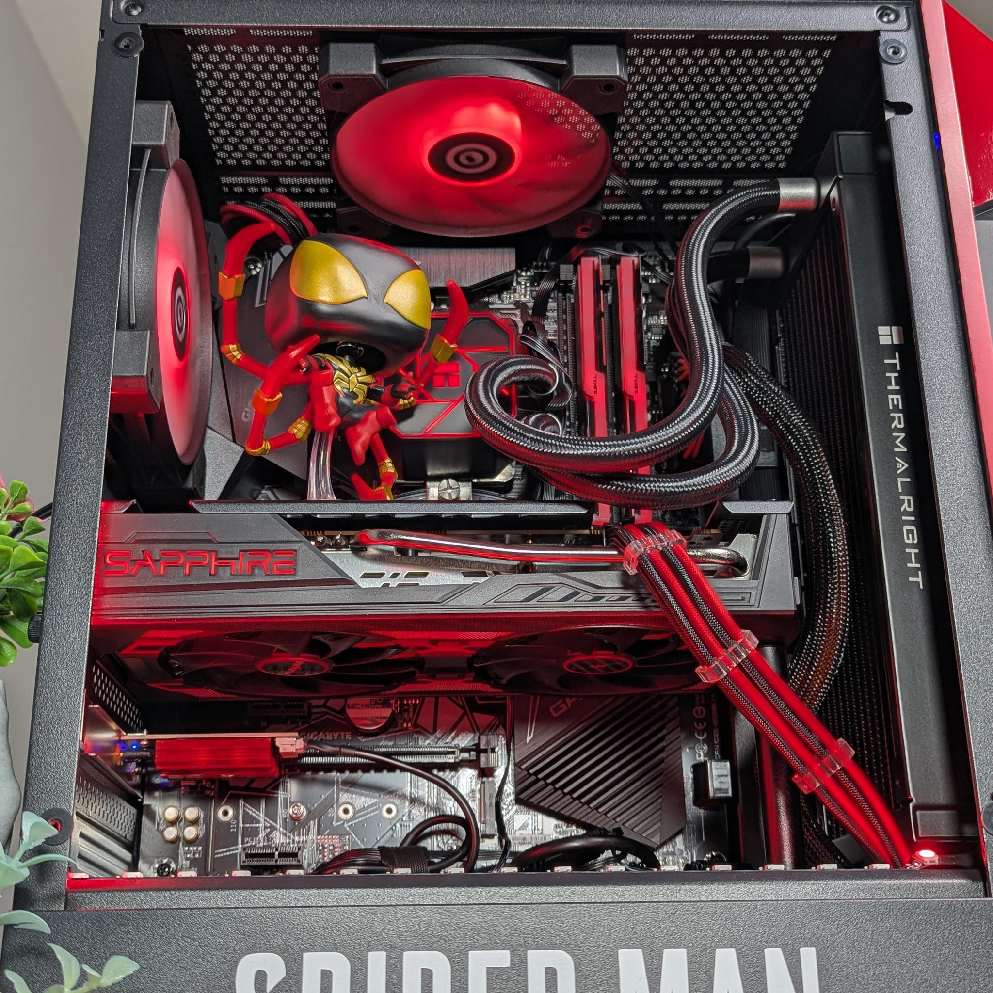 The Spiderman Gaming PC | Liquid Cooled Ryzen 5 CPU + RX 5600XT GPU | 1TB SSD | 16GB RAM