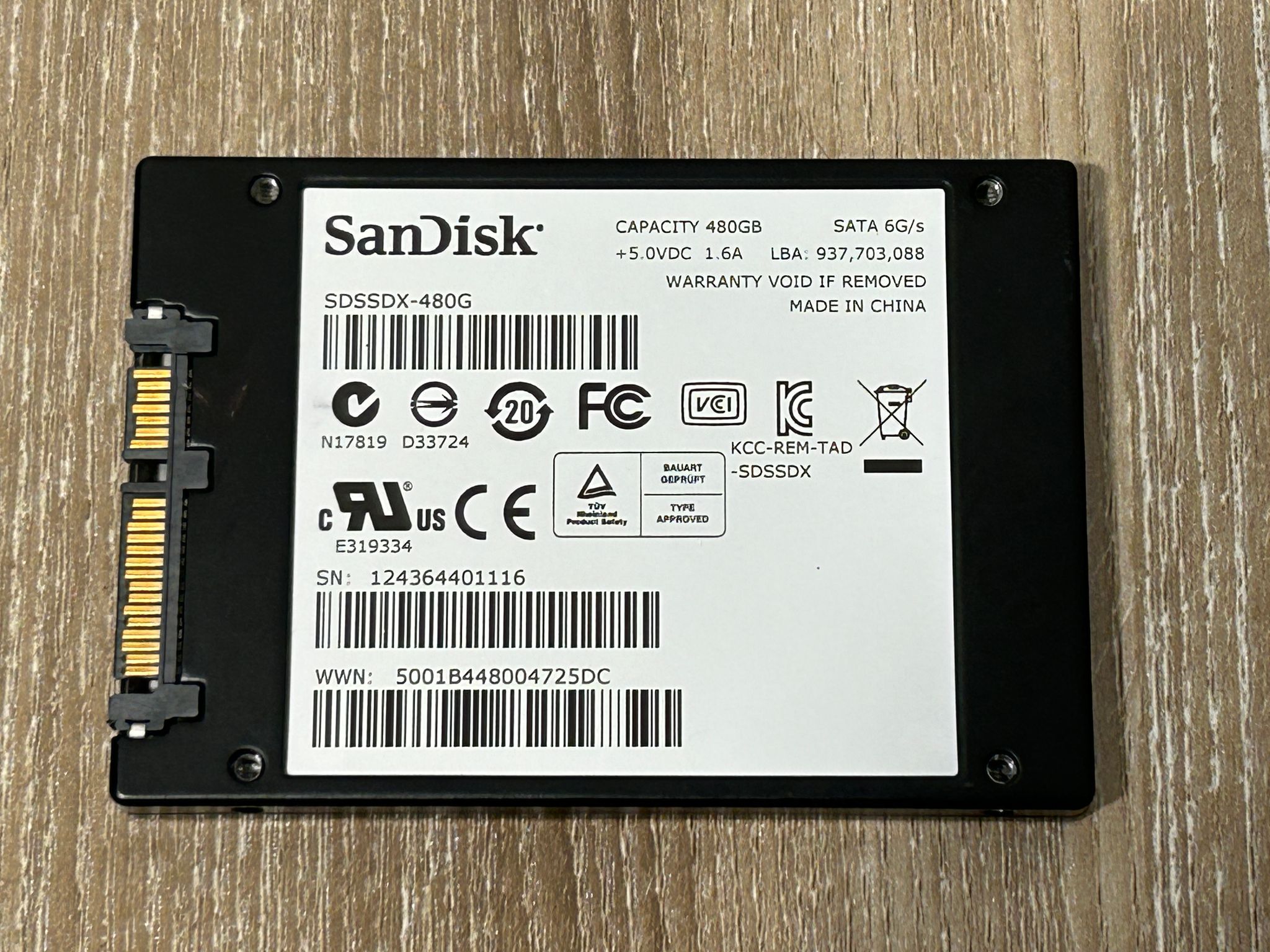 SanDisk 480GB SSD SATA III 6GB/s 2.5" SDSSDX-480G