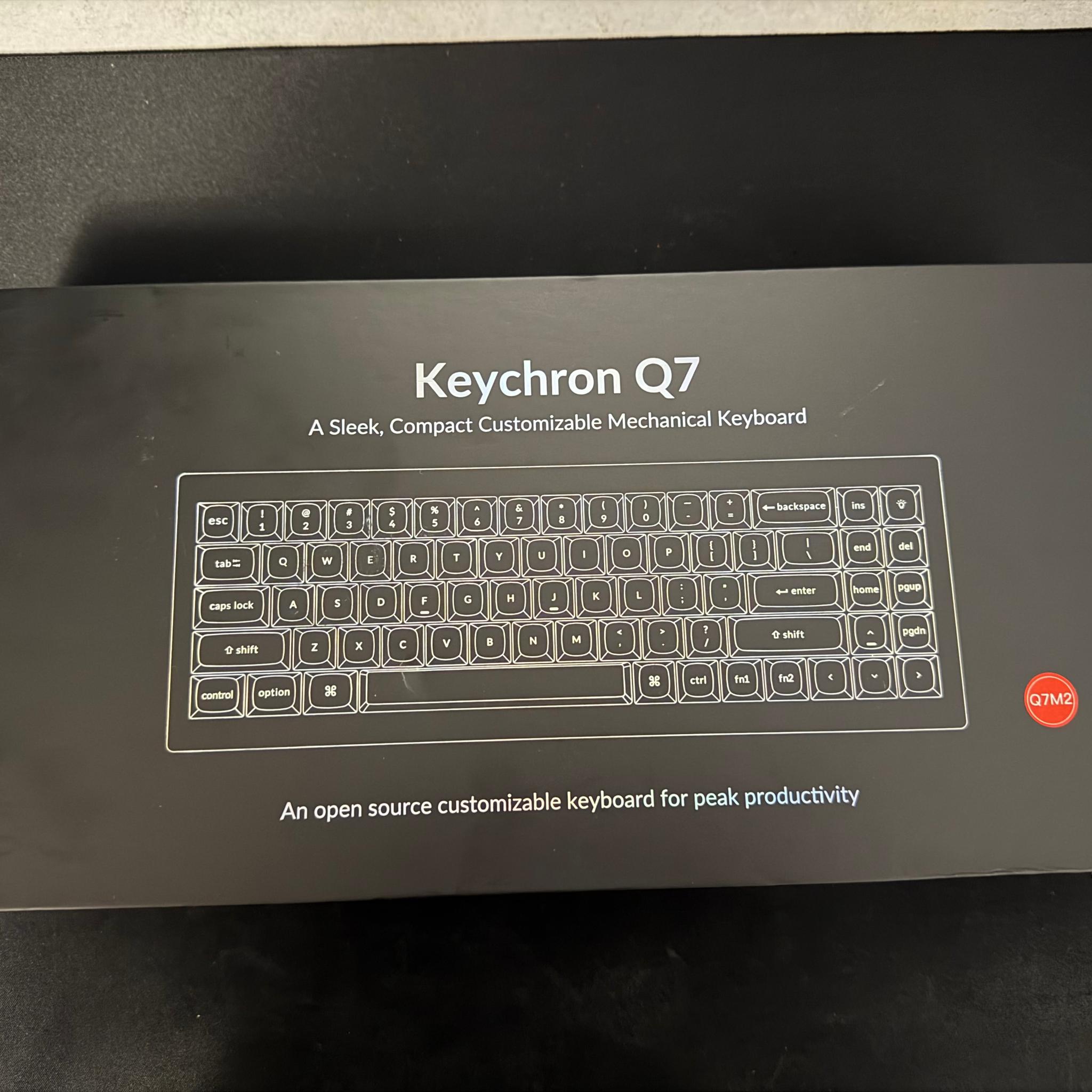 Keychron Q7 QMK Mechanical Keyboard Gateron G Pro Blue/Carbon Black