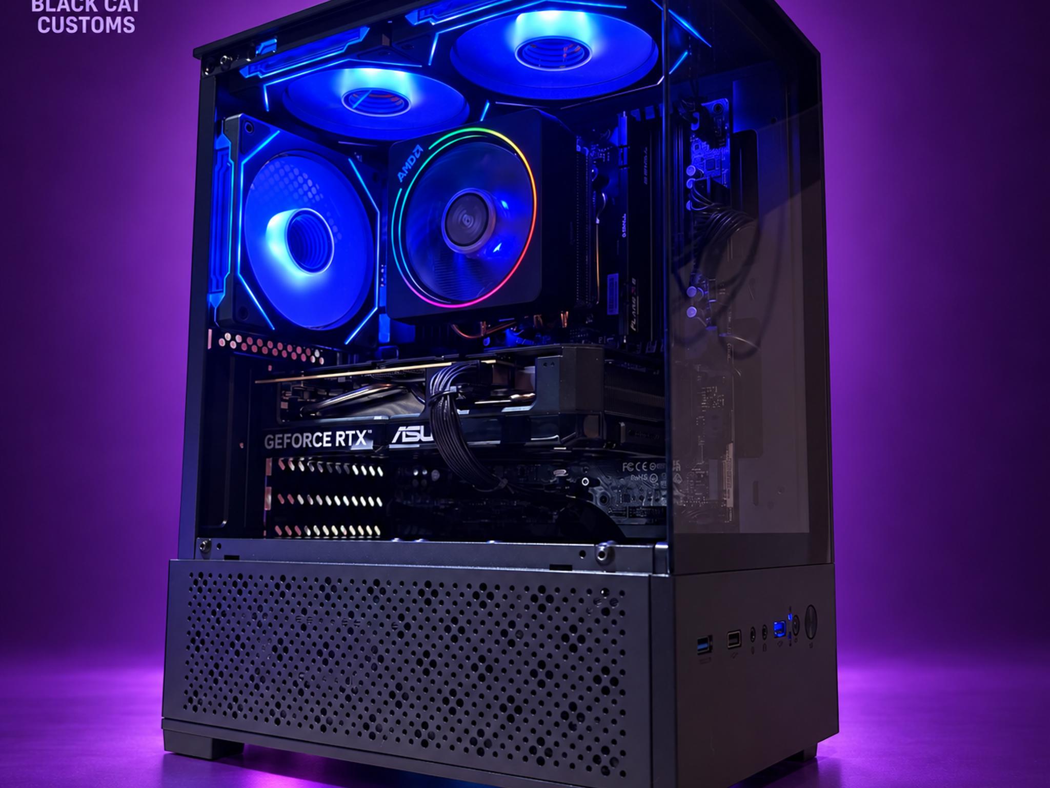 BLACK CAT SHADOWCLAW MINI GAMING PC Ryzen 5 7500X3D • RTX 5060 • 16GB DDR5 • 1TB NVMe