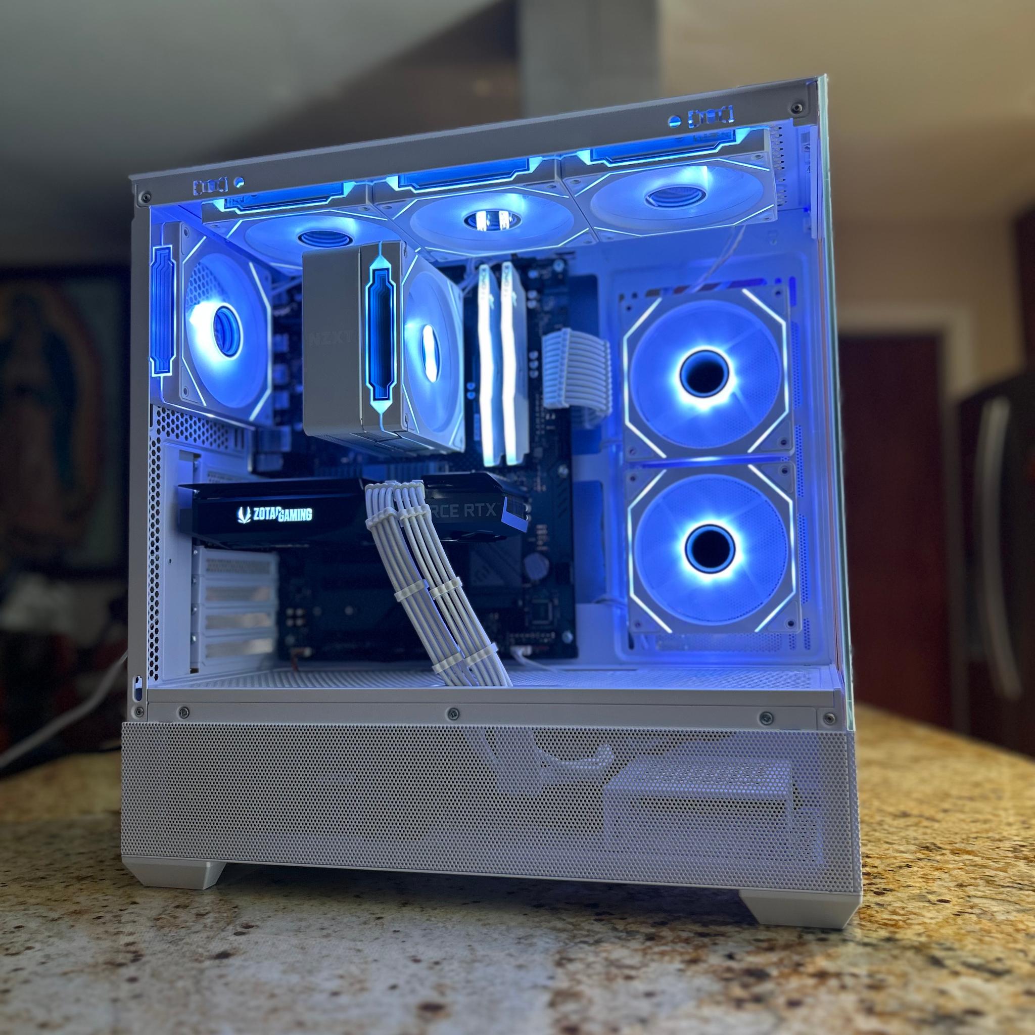 White 1080p/1440p Gaming PC | RTX 3070 | RYZEN 7 3700X | 16GB RAM | 1TB SSD | Wi-Fi + Blue...
