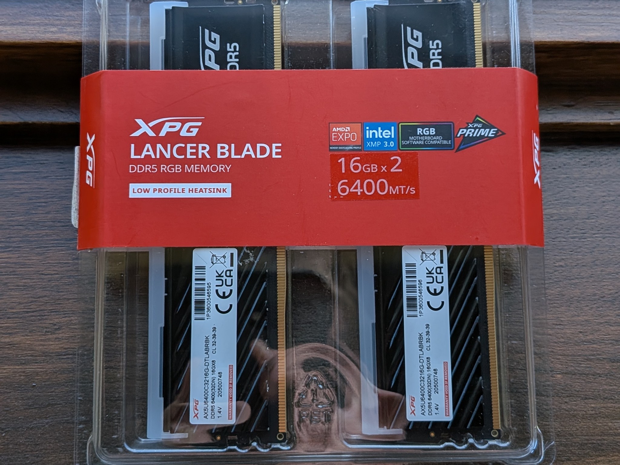 XPG Lancer Blade 32GB 6400MT DDR5 CL32 (2 X 16) RGB