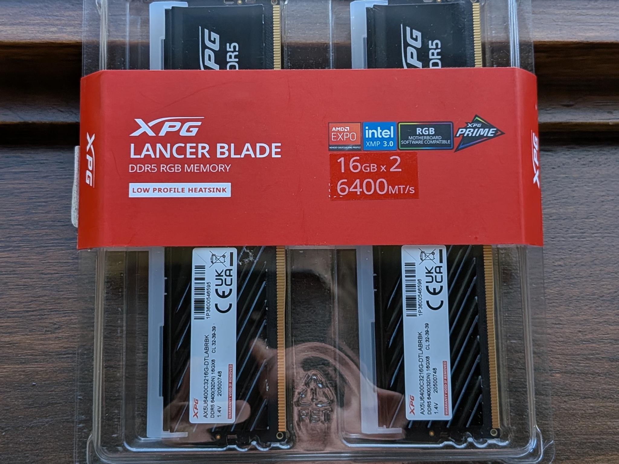 XPG Lancer Blade 32GB 6400MT DDR5 CL32 (2 X 16) RGB
