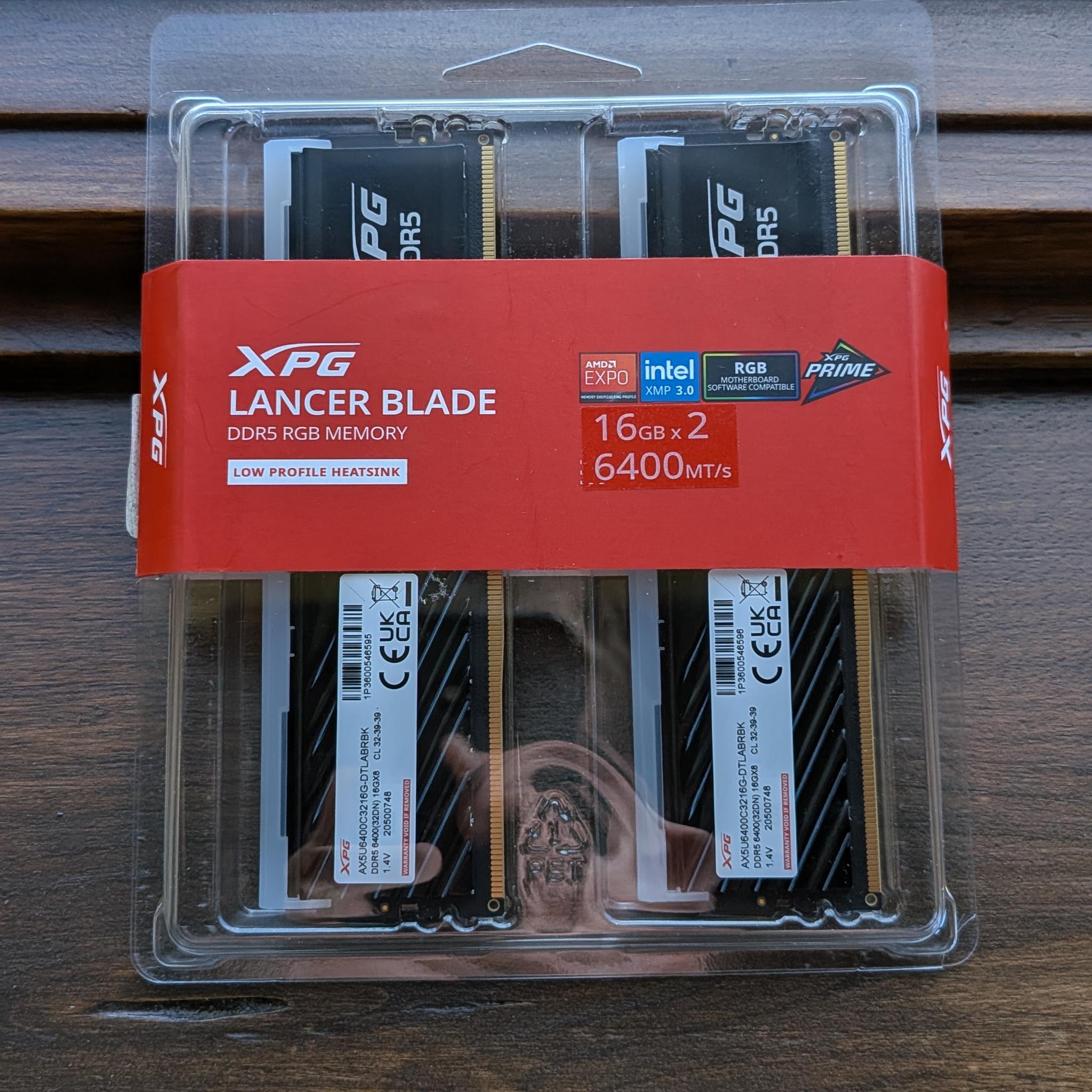 XPG Lancer Blade 32GB 6400MT DDR5 CL32 (2 X 16) RGB