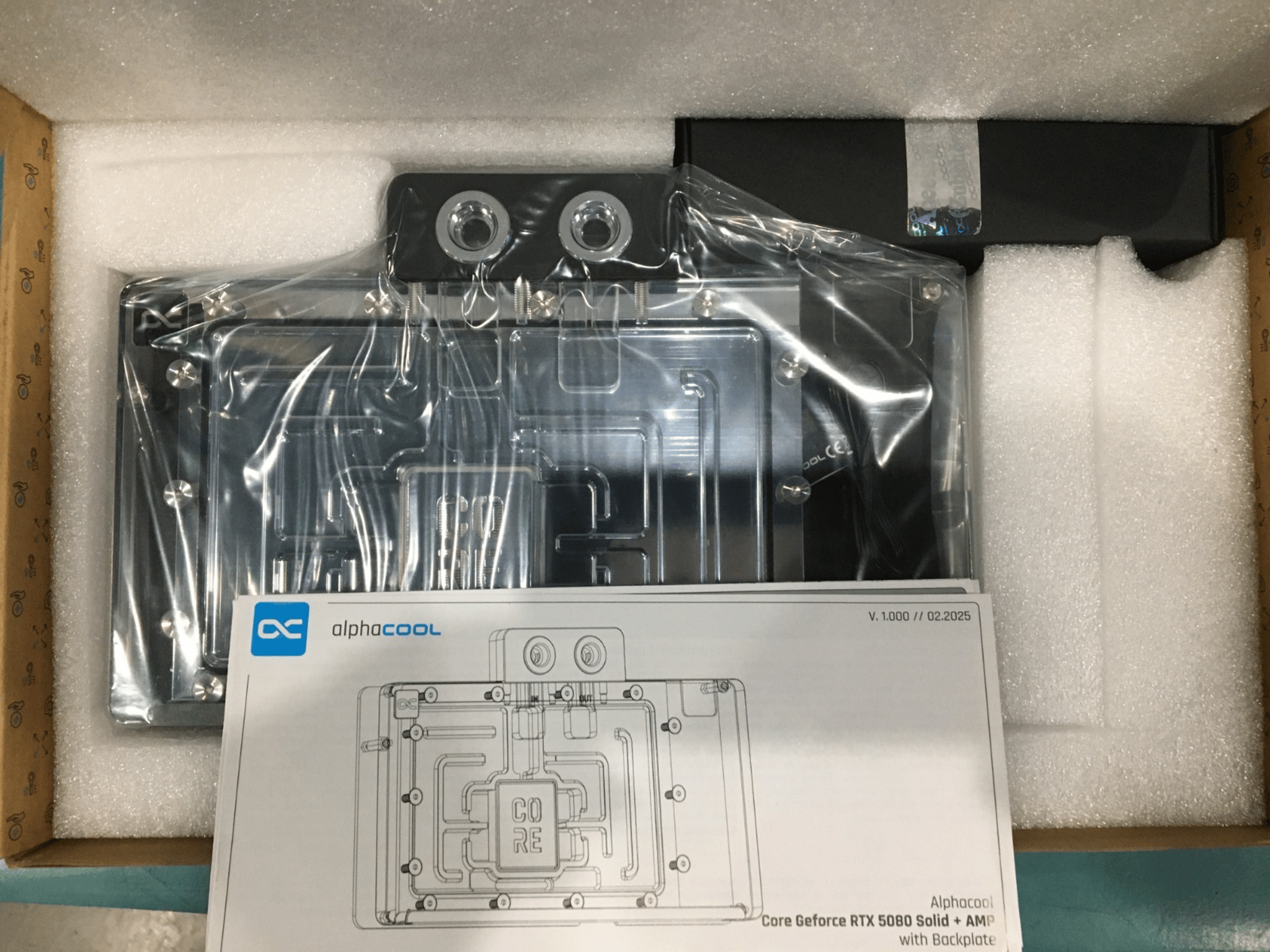 Alphacool Core RTX 5080 Solid + AMP GPU Water Block Backplate 14733 Open Box