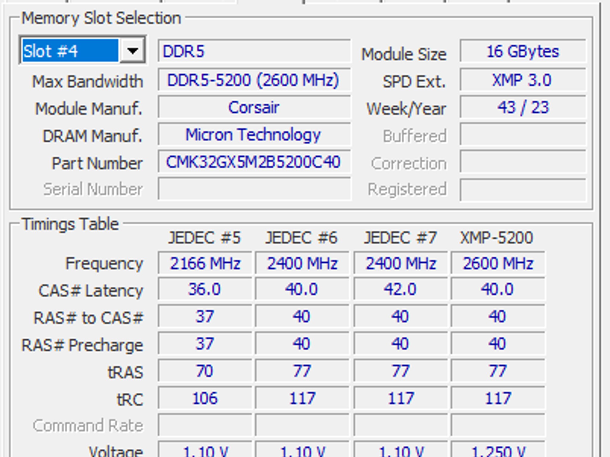 Corsair Vengeance DDR5 2x16 5200 MT CL36