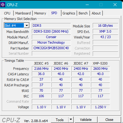 Corsair Vengeance DDR5 2x16 5200 MT CL36