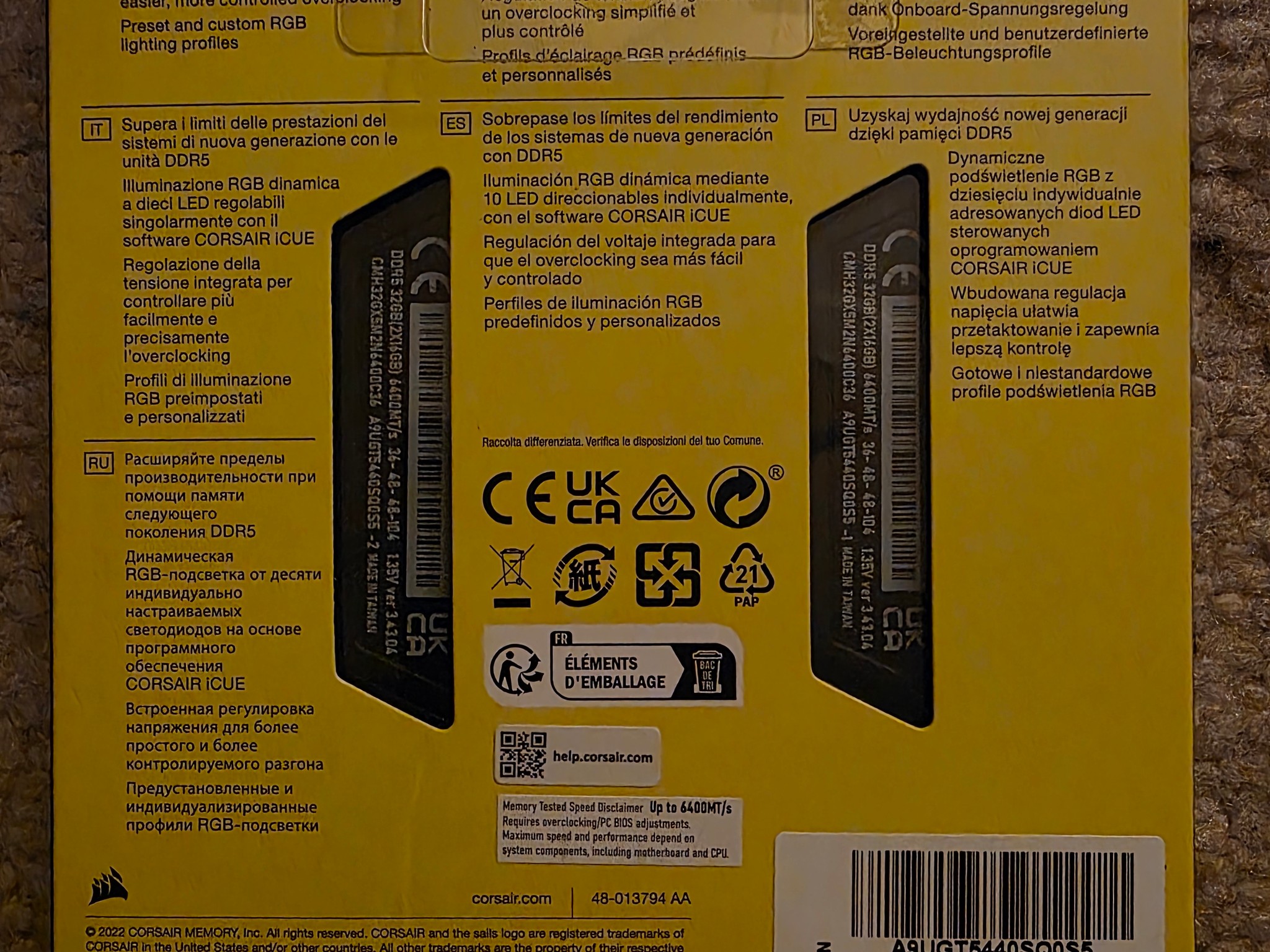 CORSAIR Vengeance RGB 32GB (2 x 16GB) DDR5 6400MHz CL36-48-48-104 Black Brand New Sealed