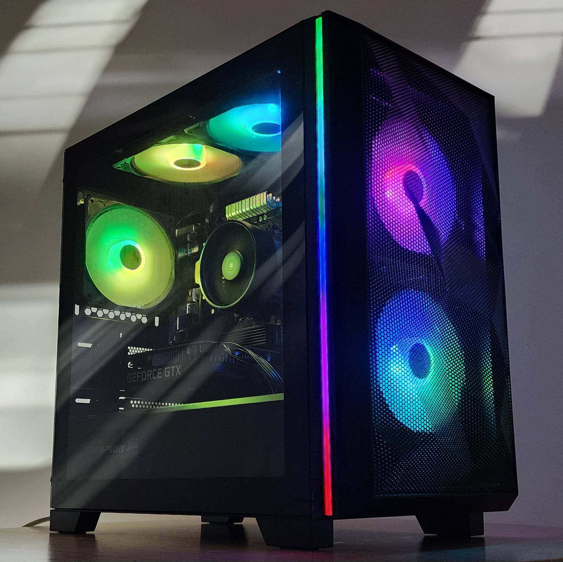 Gaming PC Ryzen 7 2700X 32GB RAM 256GB SSD + 1TB HDD GTX 1650 SUPER 4GB Windows 11 Computer