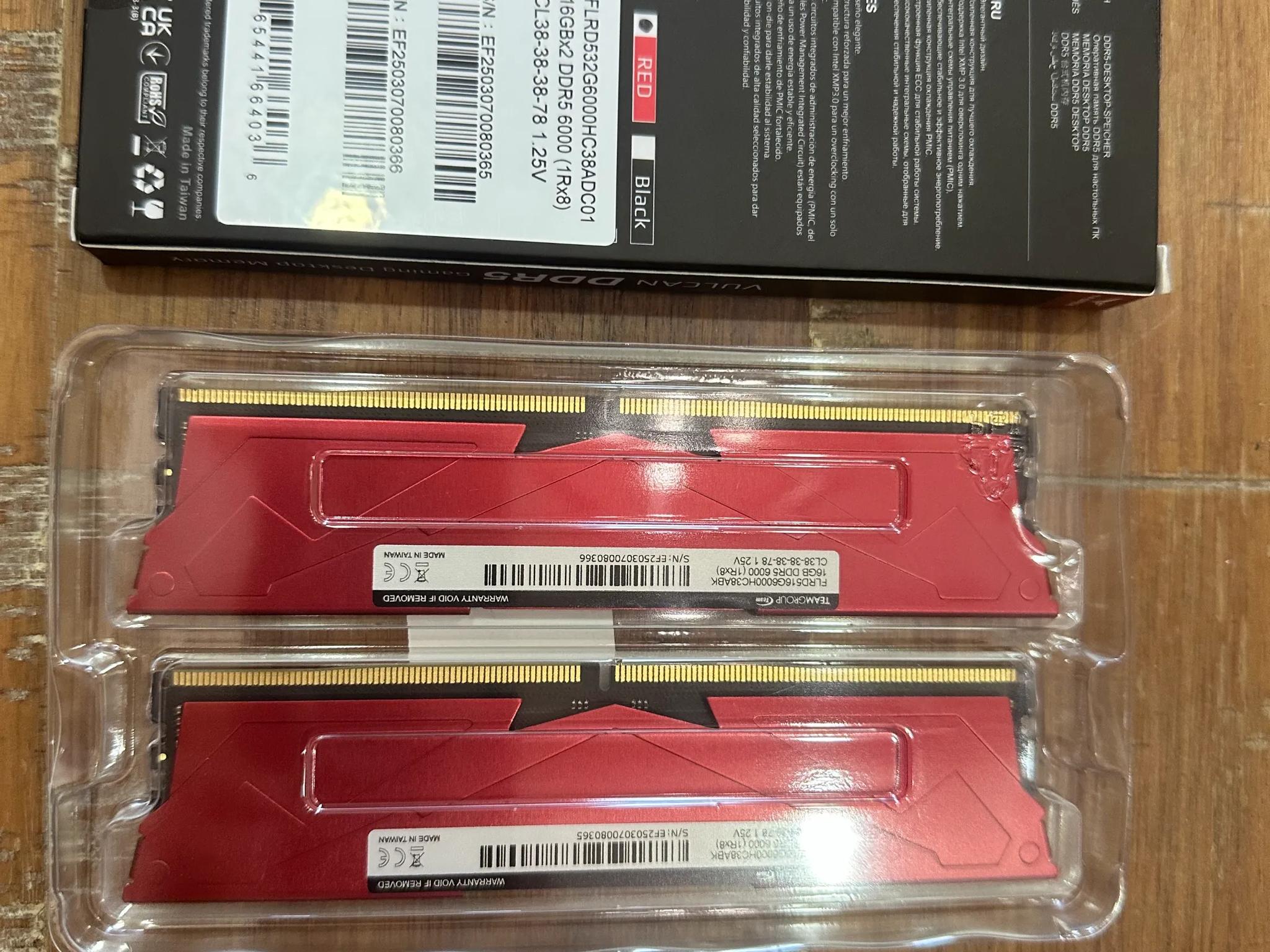 T-Force Vulcan DDR5 3x16GB 6000MHz CL38