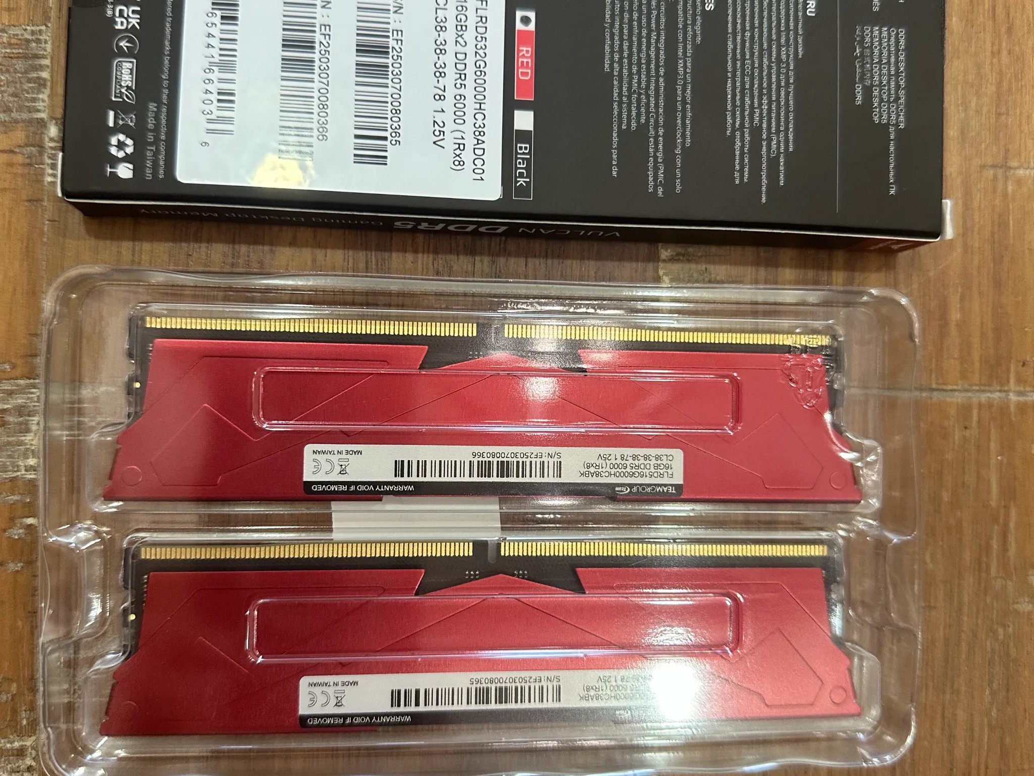 T-Force Vulcan DDR5 3x16GB 6000MHz CL38