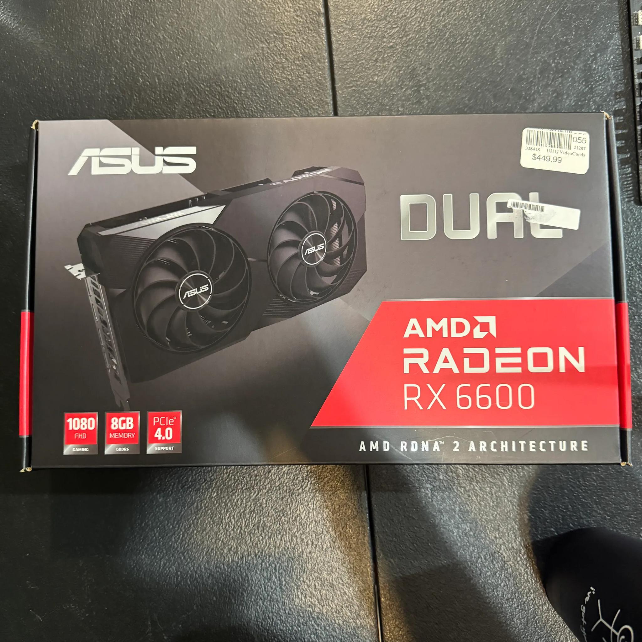 ASUS Dual RX 6600 8GB W/ Original Box