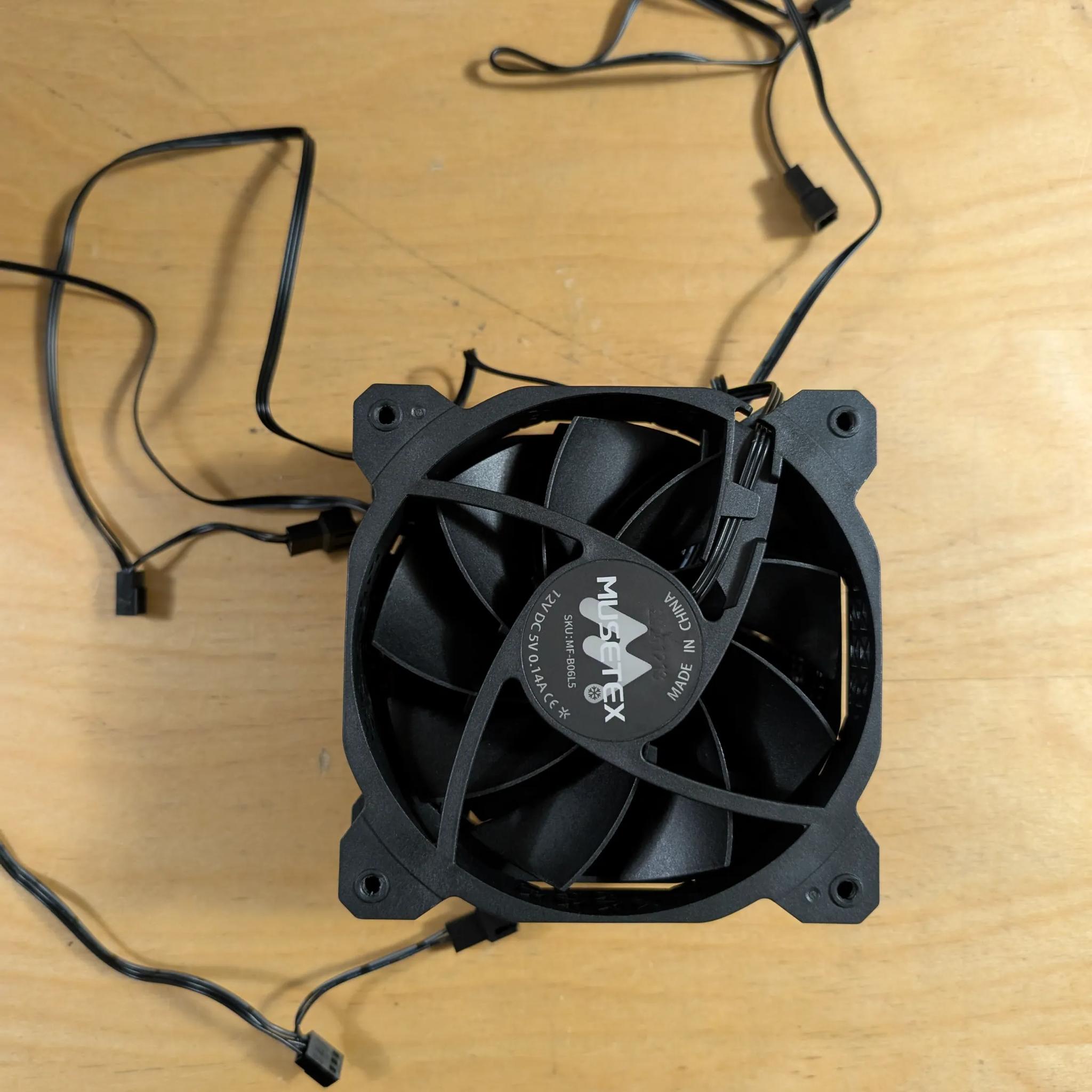 3x Musetex Black 120mm case fans