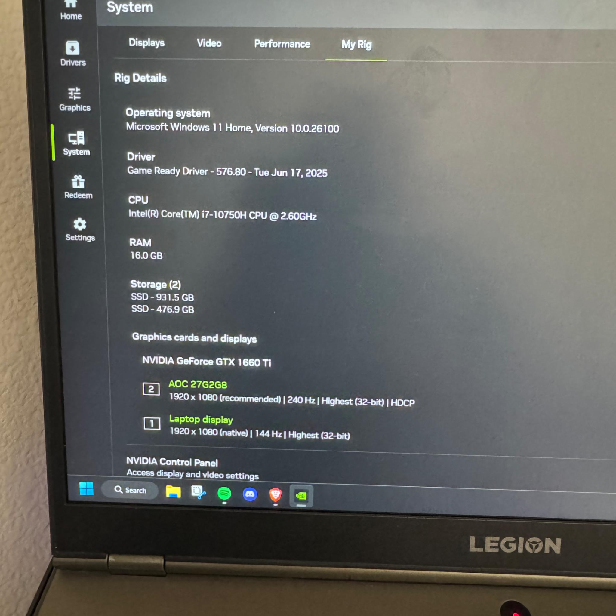 Gaming Laptop – Lenovo Legion 5 | i7 + GTX 1660 Ti | 144Hz | 16GB RAM + 1.5TB