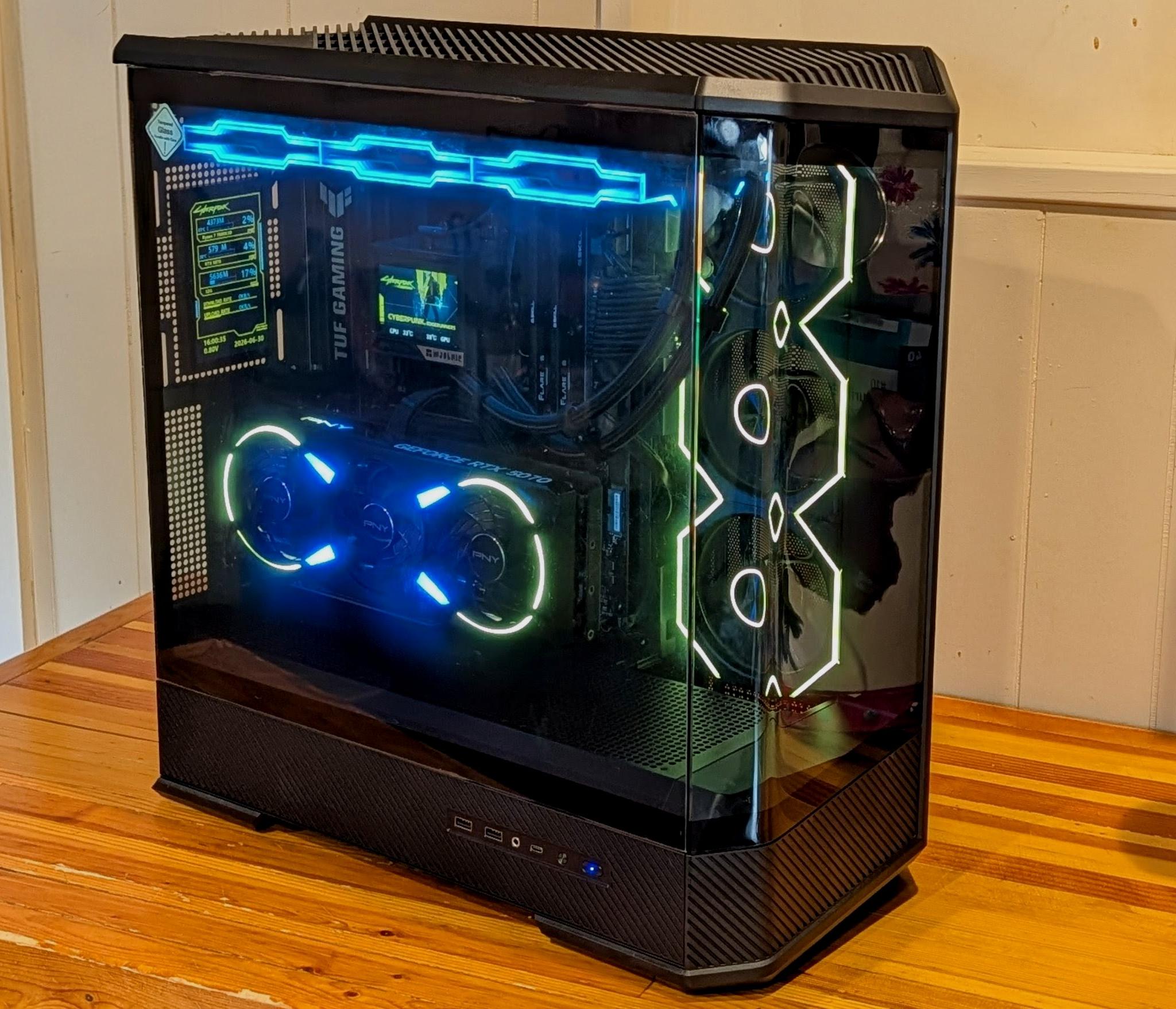 💙 The 2077 💛 Ryzen 7 7800X3D + RTX 5070 + 32gb + 2TB ssd | Premium Dual LCD Build